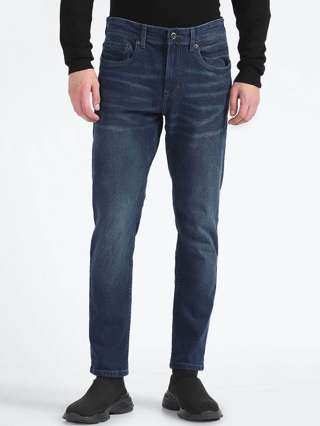 

Flying Machine Men Slim Fit Mid-Rise Light Fade Jeans, Blue