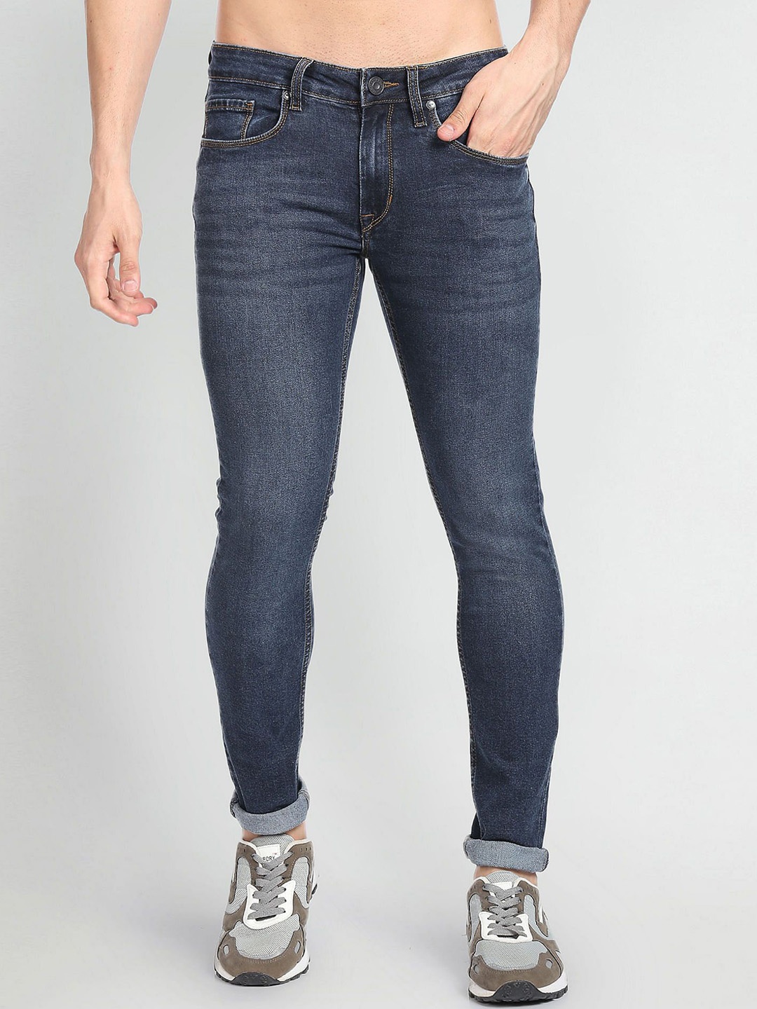 

Flying Machine Men Mid-Rise Skinny Fit Light Fade Jeans, Blue