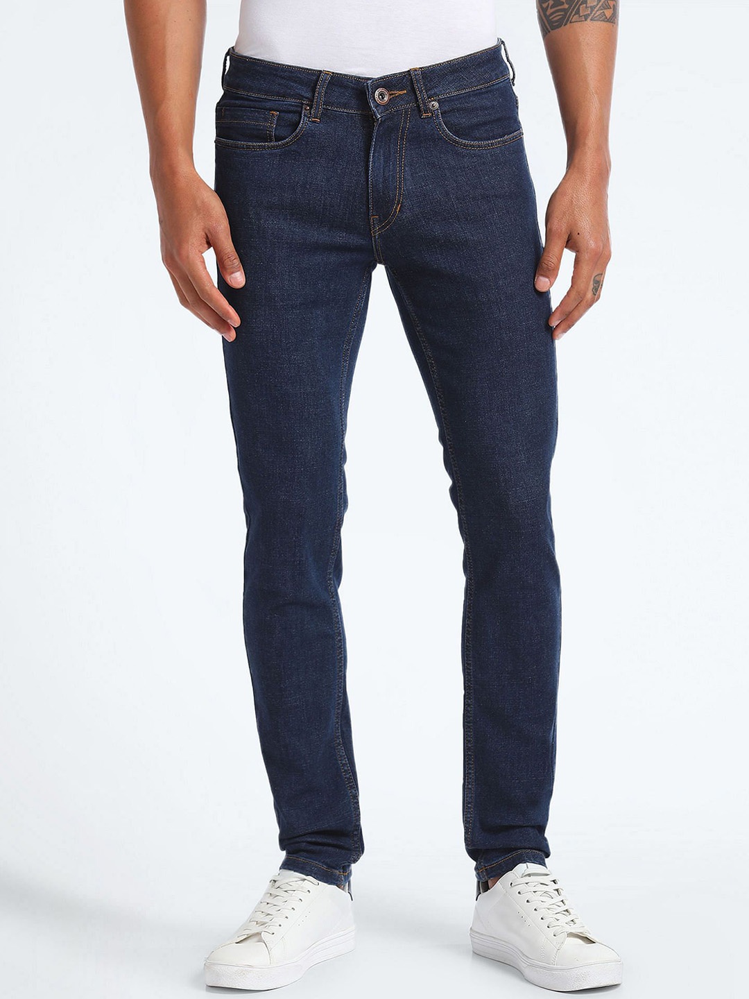 

Flying Machine Men Skinny Fit Mid Rise Jeans, Blue
