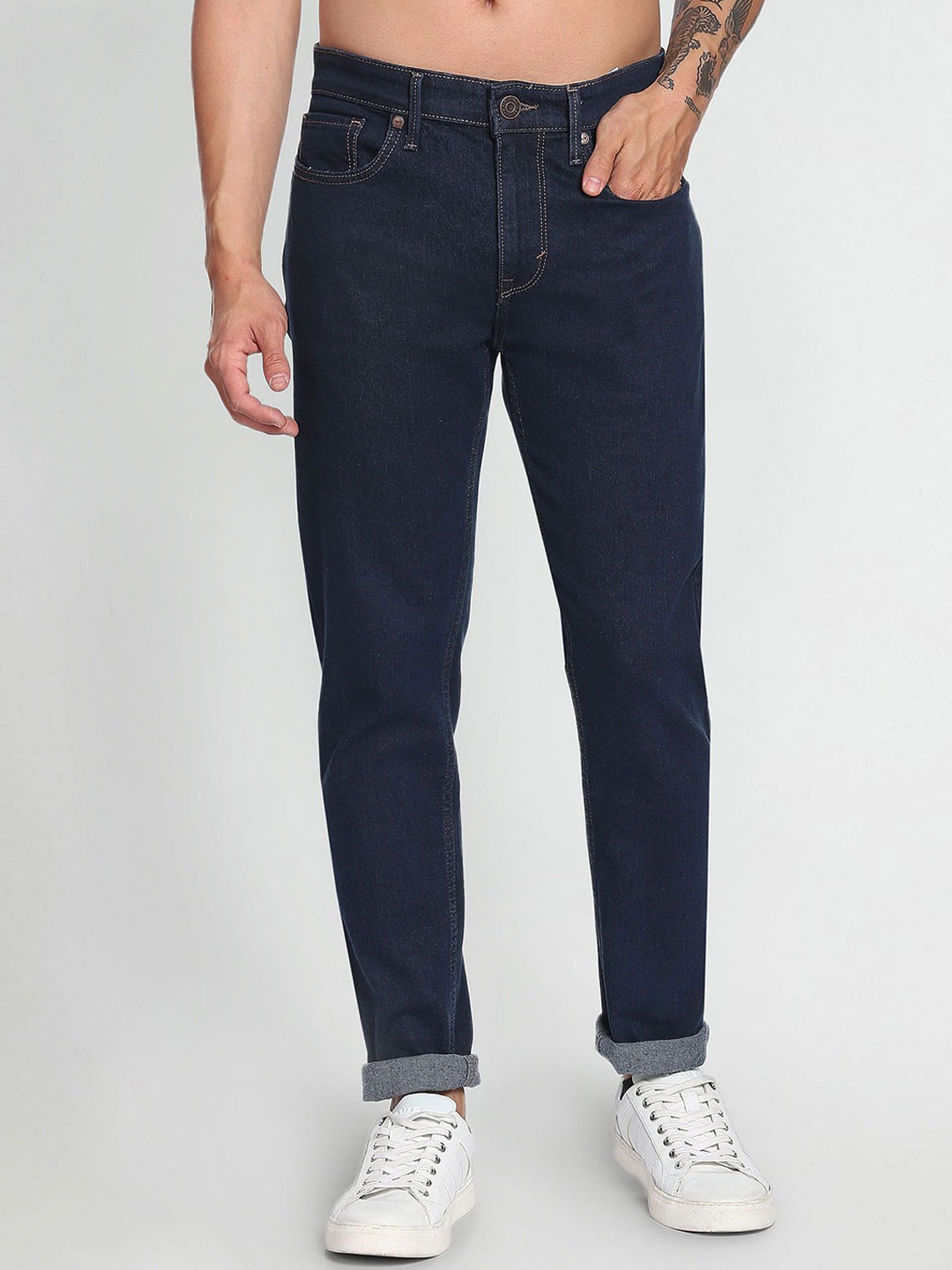 

Flying Machine Men Tapered Fit Jeans, Blue