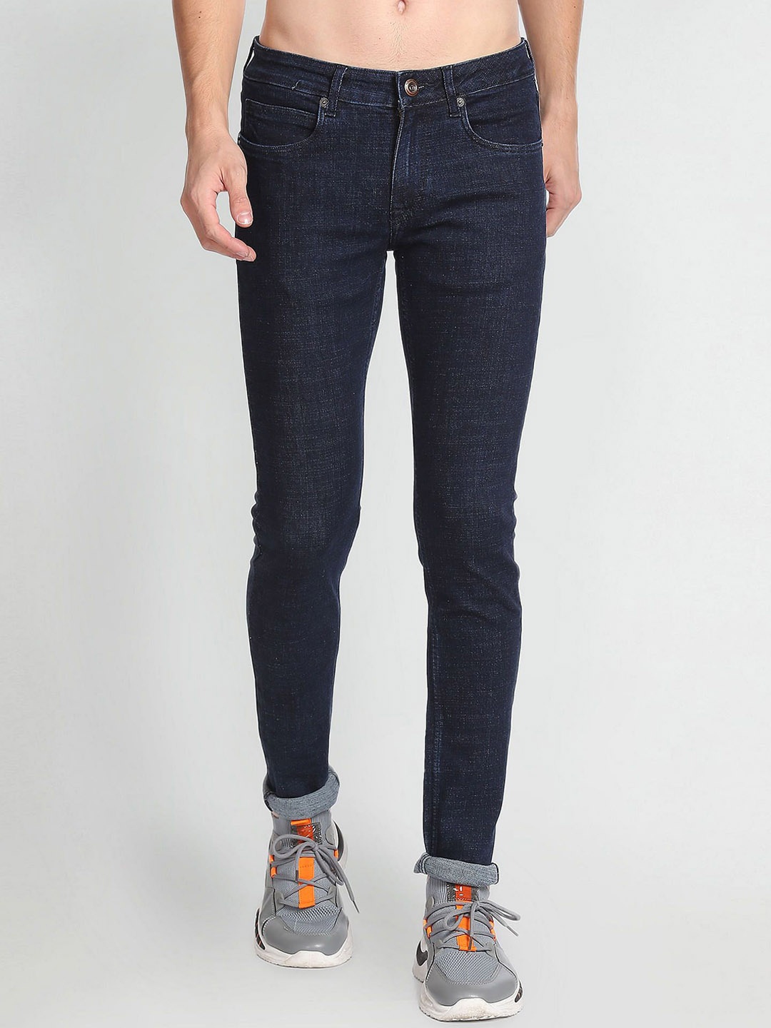 

Flying Machine Men Skinny Fit Low-Rise Jeans, Blue