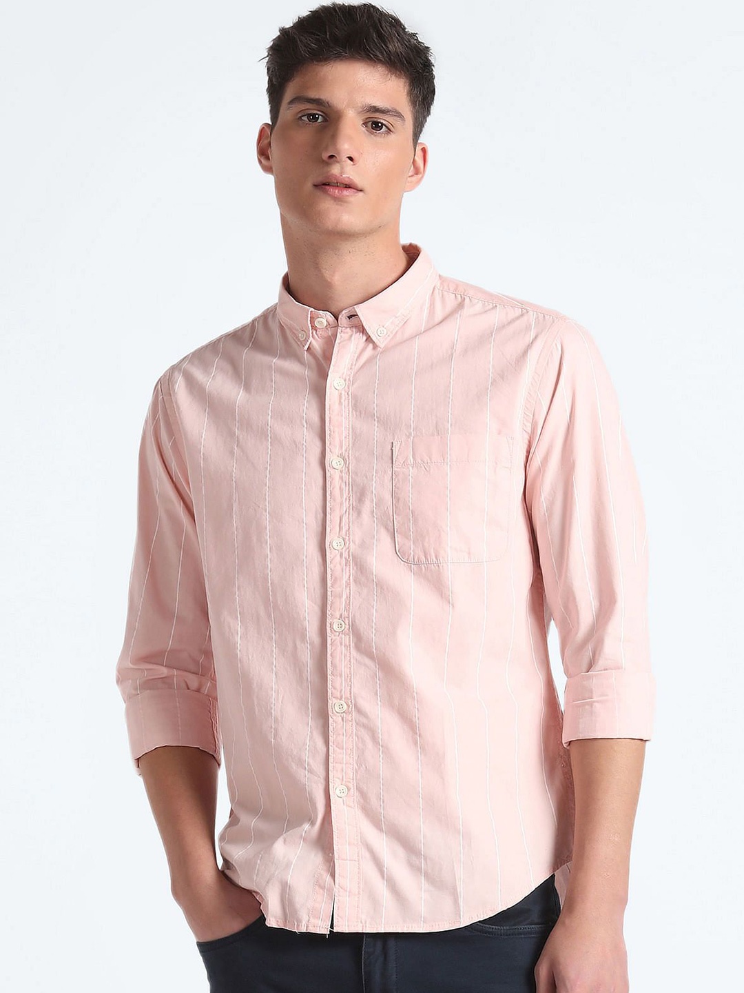 

Flying Machine Men Opaque Casual Shirt, Pink