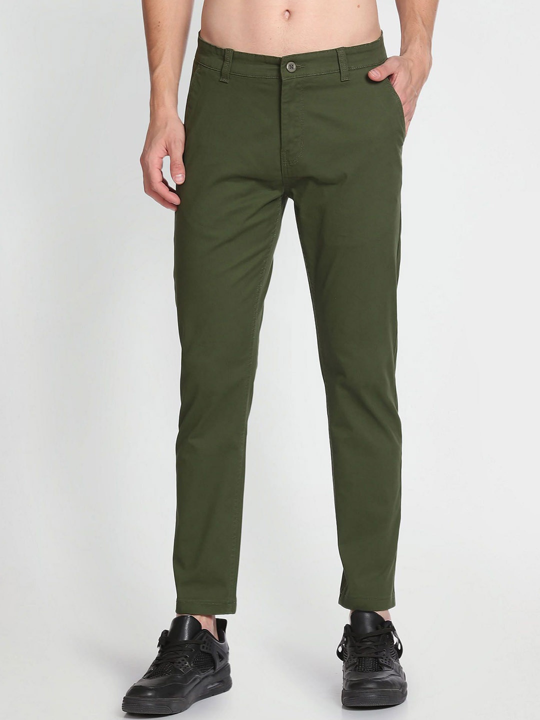 

Flying Machine Men Tapered Fit Trousers, Green