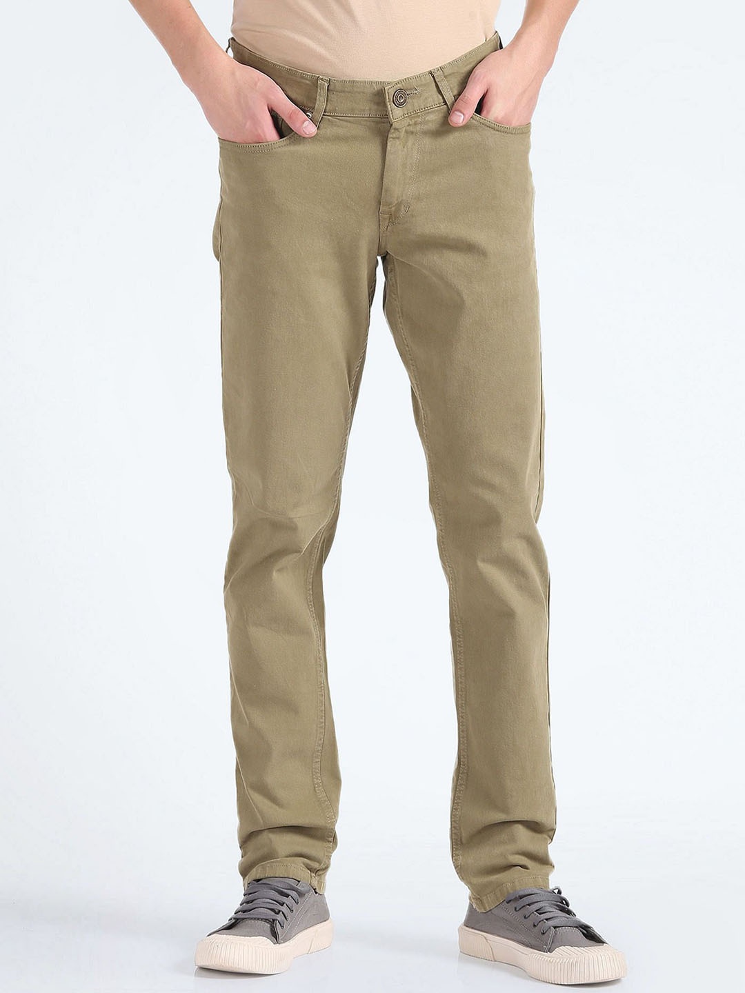 

Flying Machine Men Skinny Fit Mid Rise Jeans, Green