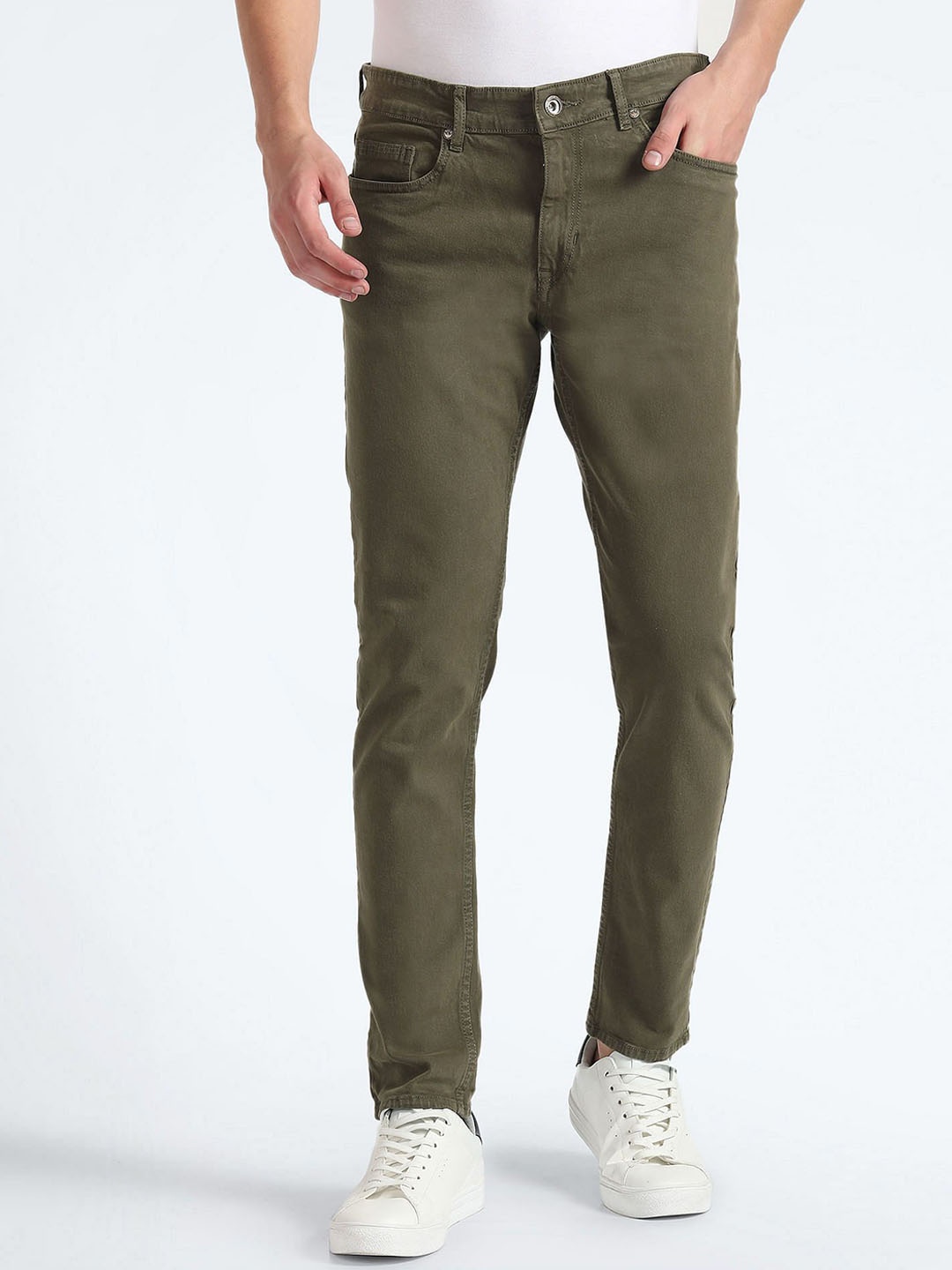 

Flying Machine Men Slim Fit Mid-Rise Jeans, Green