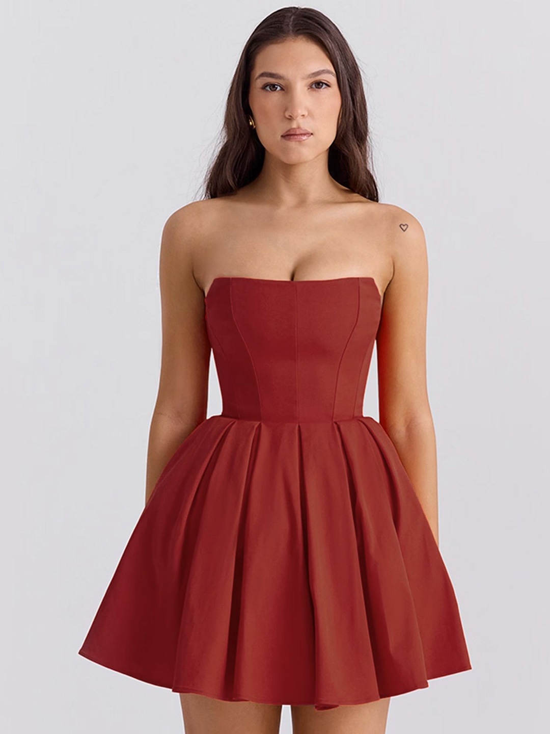 

LULU & SKY Off-Shoulder Fit & Flare Mini Dress, Red