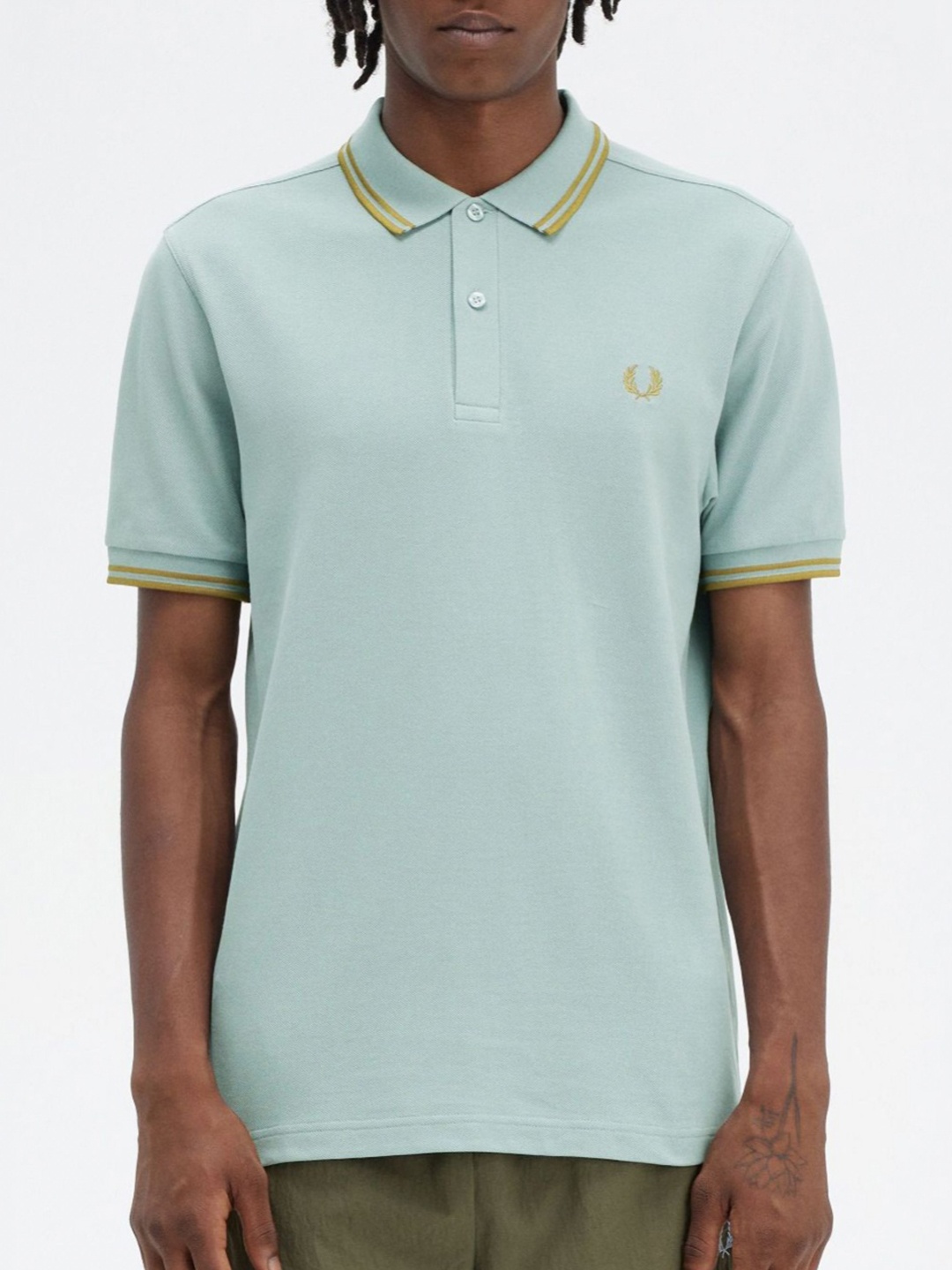 

Fred Perry Men Solid Polo Collar Cotton T-Shirt, Blue