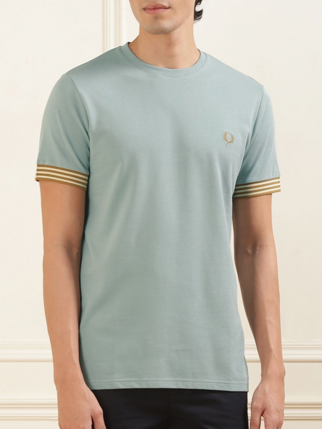 

Fred Perry Men Solid Round Neck Cotton T-Shirt, Blue