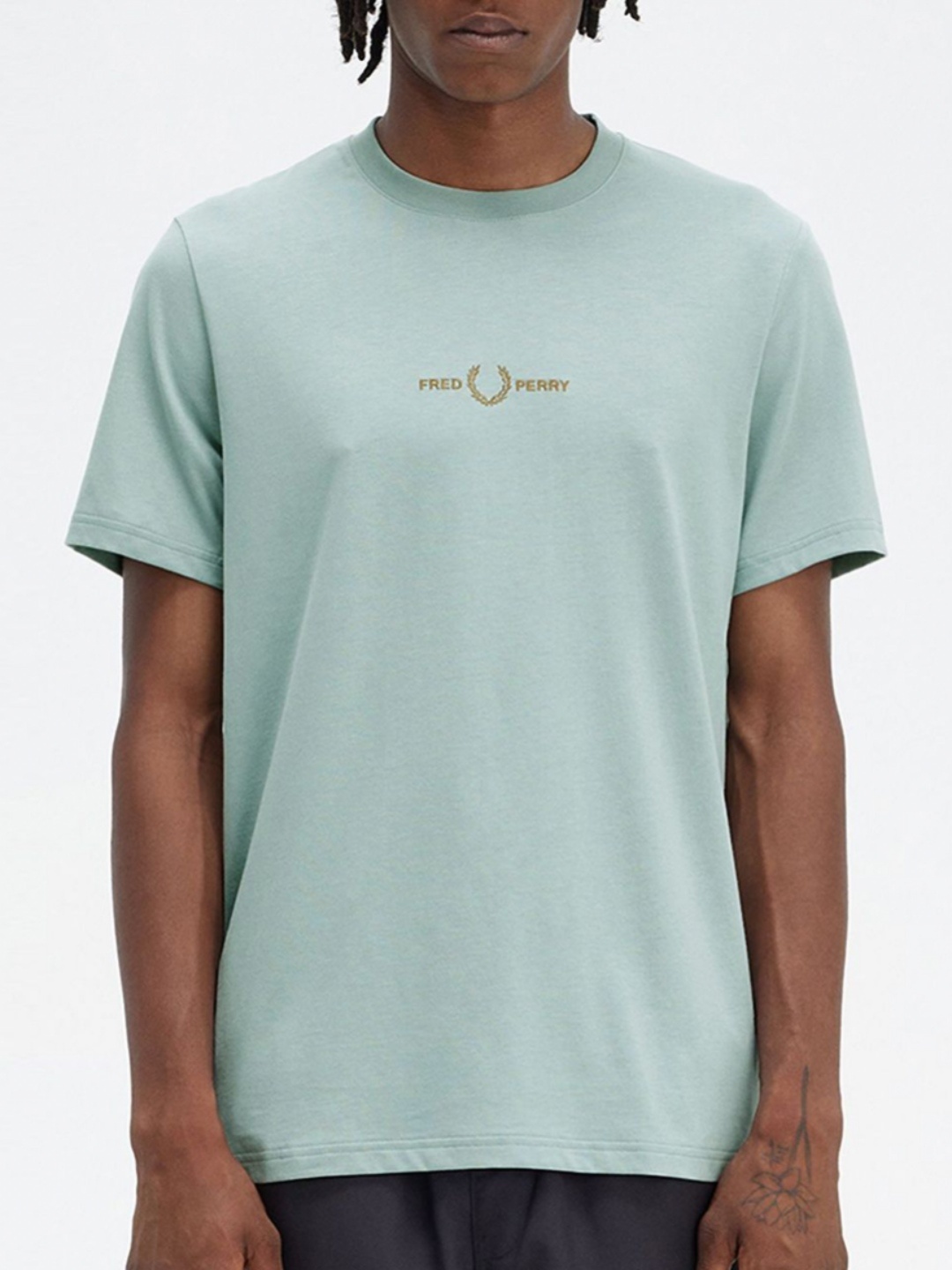 

Fred Perry Men Round Neck Applique T-shirt, Blue