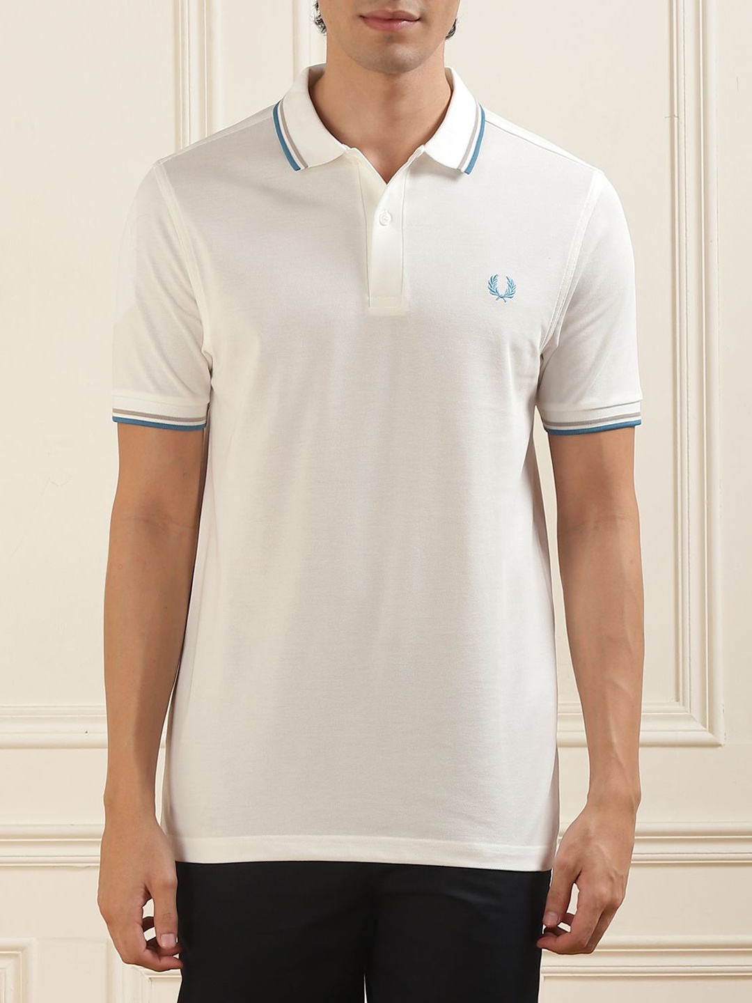 

Fred Perry Men Polo Collar T-shirt, White