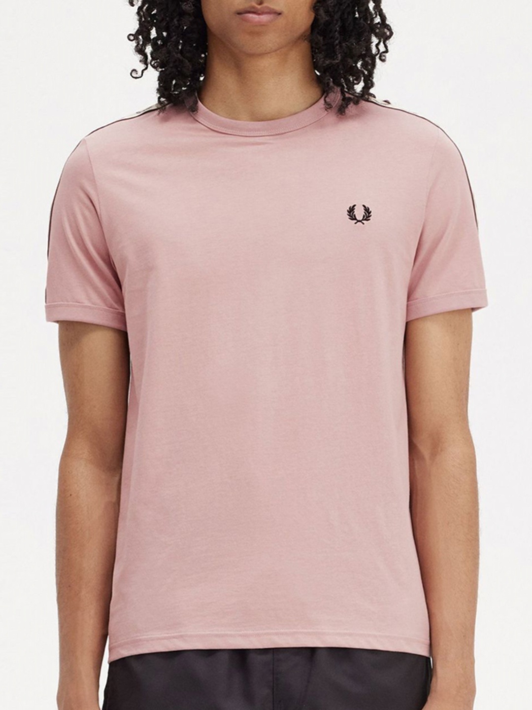 

Fred Perry Men Solid Self Design Regular Fit T-shirt, Pink