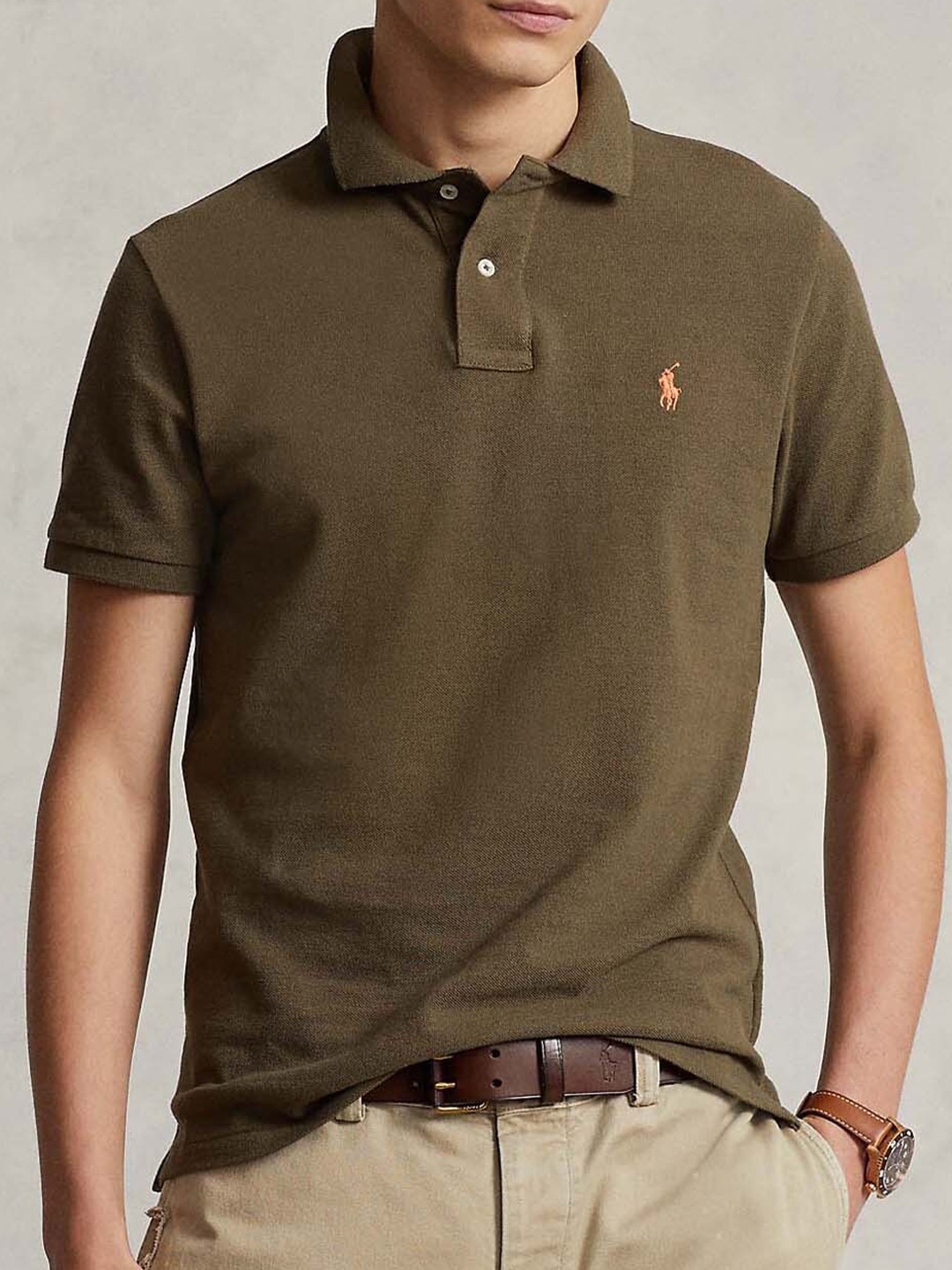 Polo Ralph Lauren Brand Logo Printed Cotton Tshirts, Green