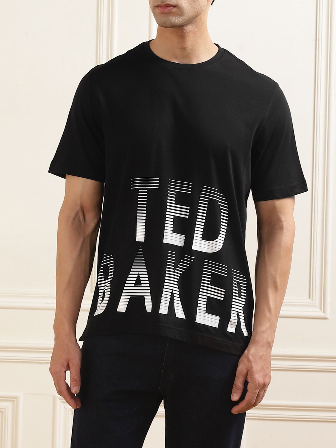 

Ted Baker Men Typography Printed Round Neck T-shirt, Black