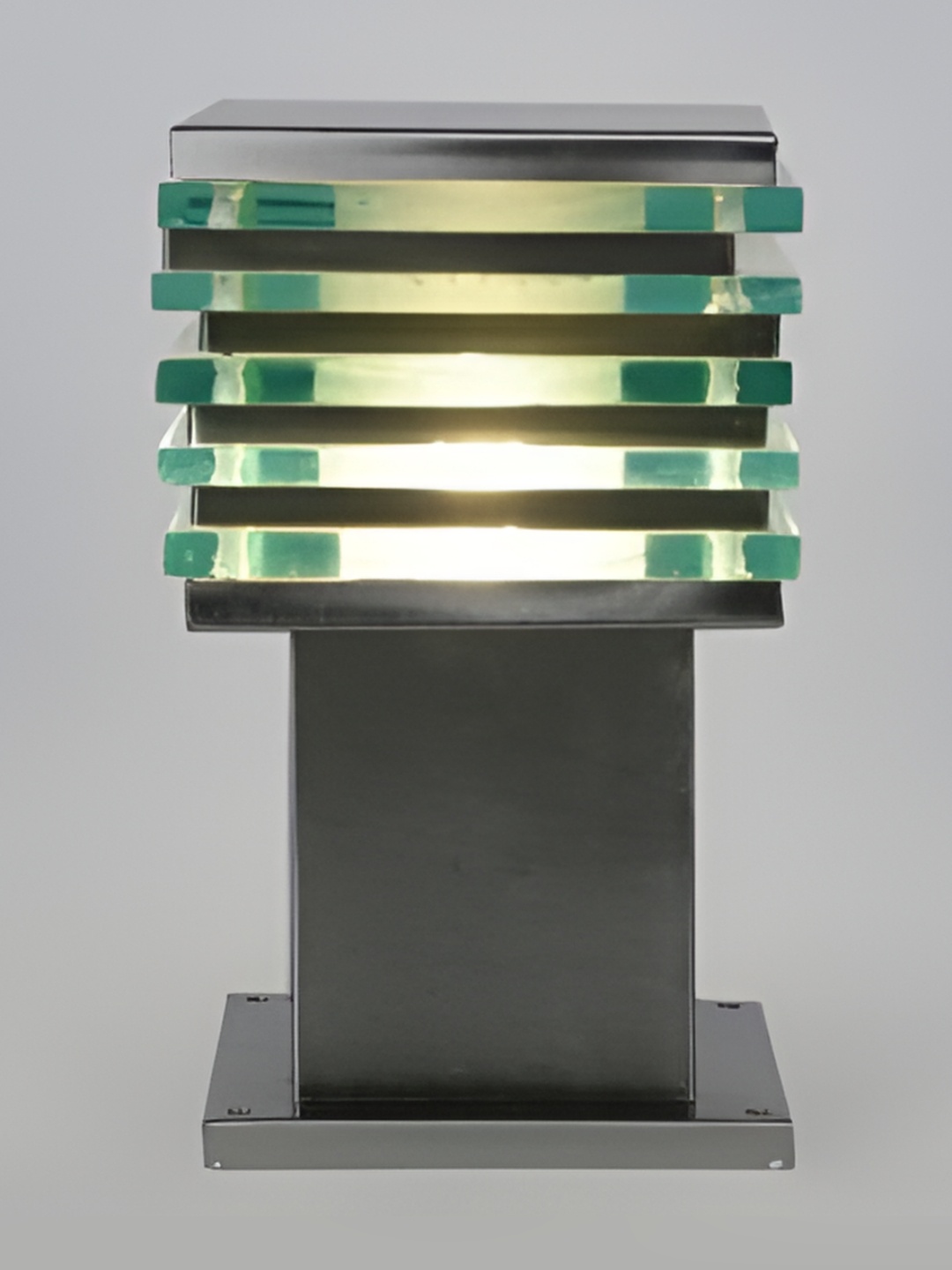 

SPARK WORLD White & Silver Toned Square Shaped Outdoor Lamps