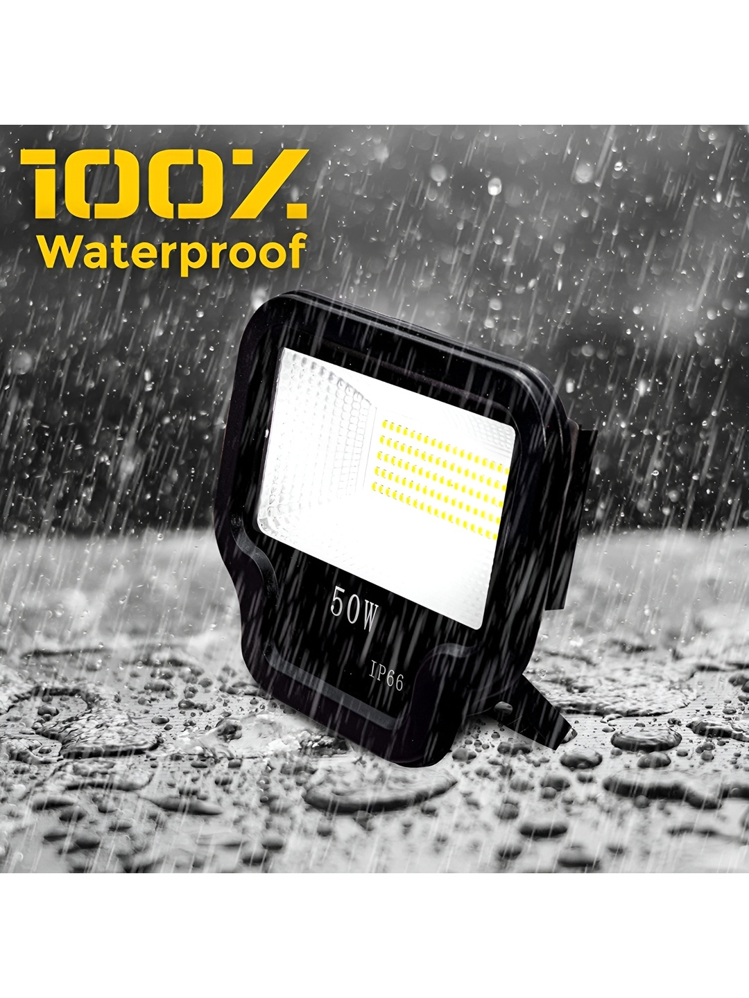 

SPARK WORLD Yellow & Black Round LED Flood Light Outdoor Lamps