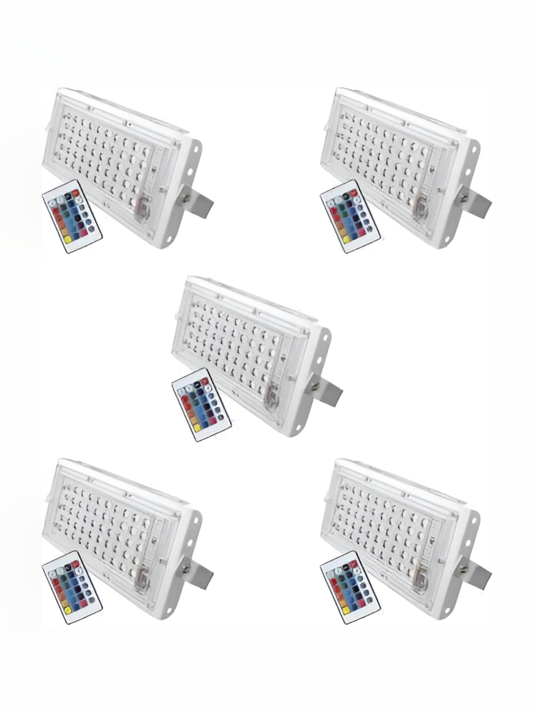 

SPARK WORLD White & Grey 5 Pieces Rectangle Square Metal Outdoor Lamps
