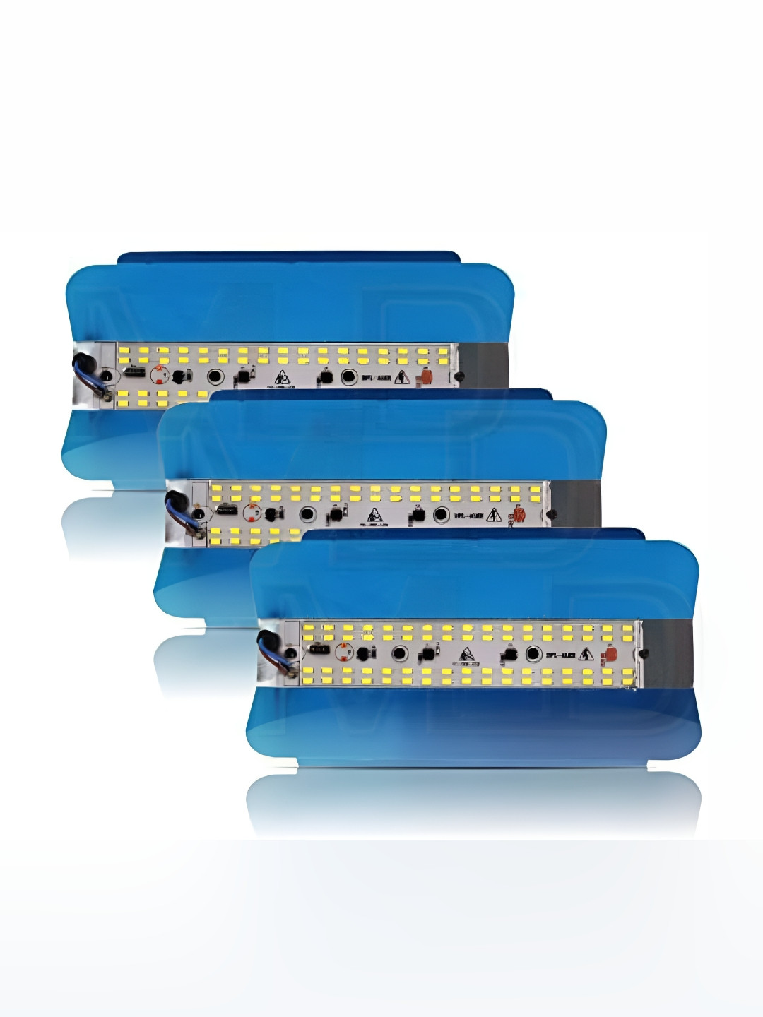 

SPARK WORLD Blue 3 Pieces Textured Aluminium Rectangle Shaped Outdoor Lamps