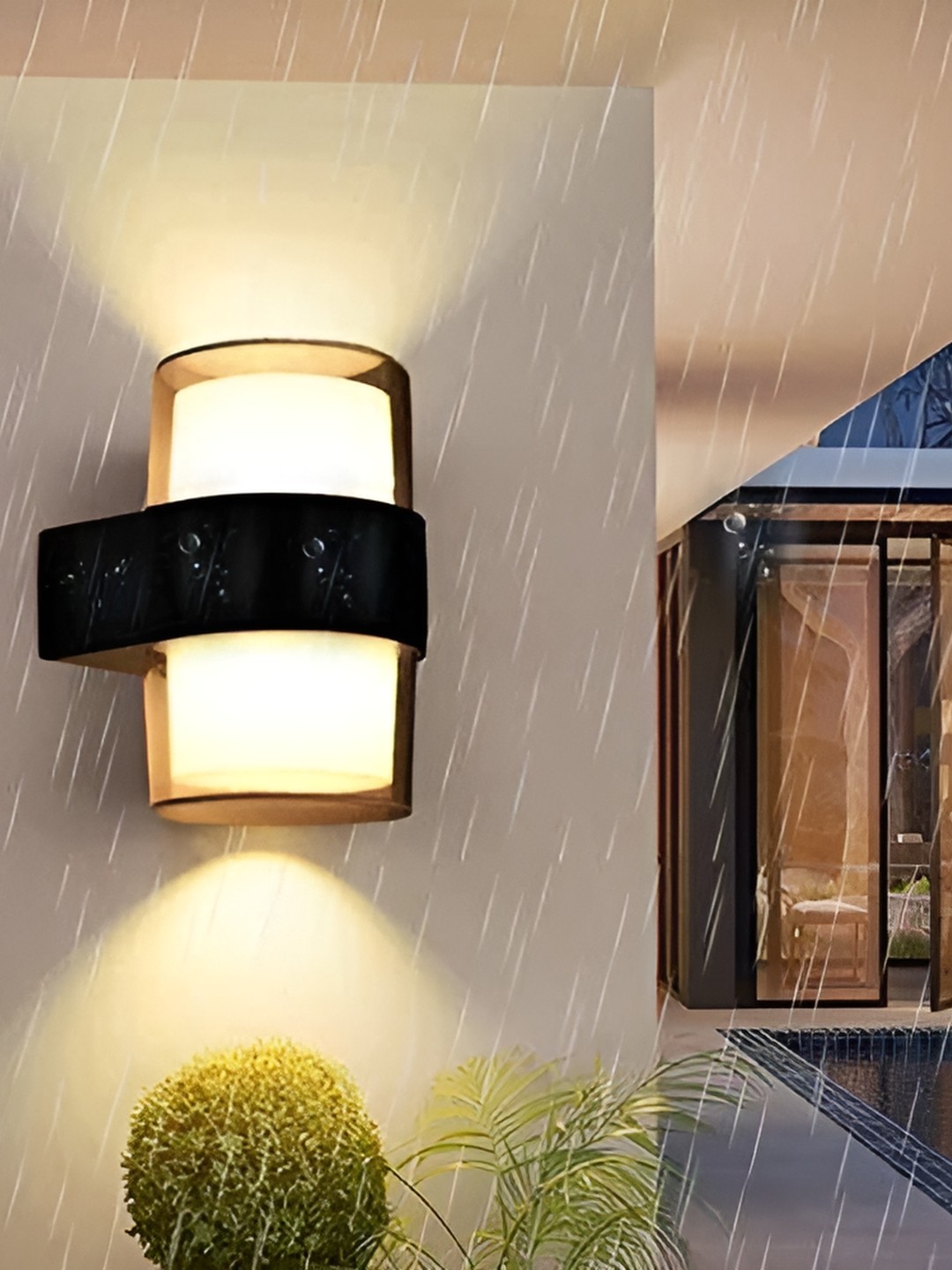 

SPARK WORLD Yellow & Black Cylinder Shape Acrylic Outdoor Lamps