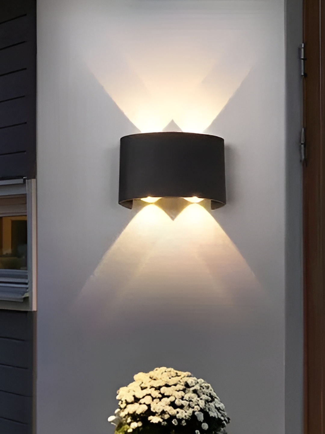 

SPARK WORLD White & Black Rectangle Metal Outdoor Wall Lamp