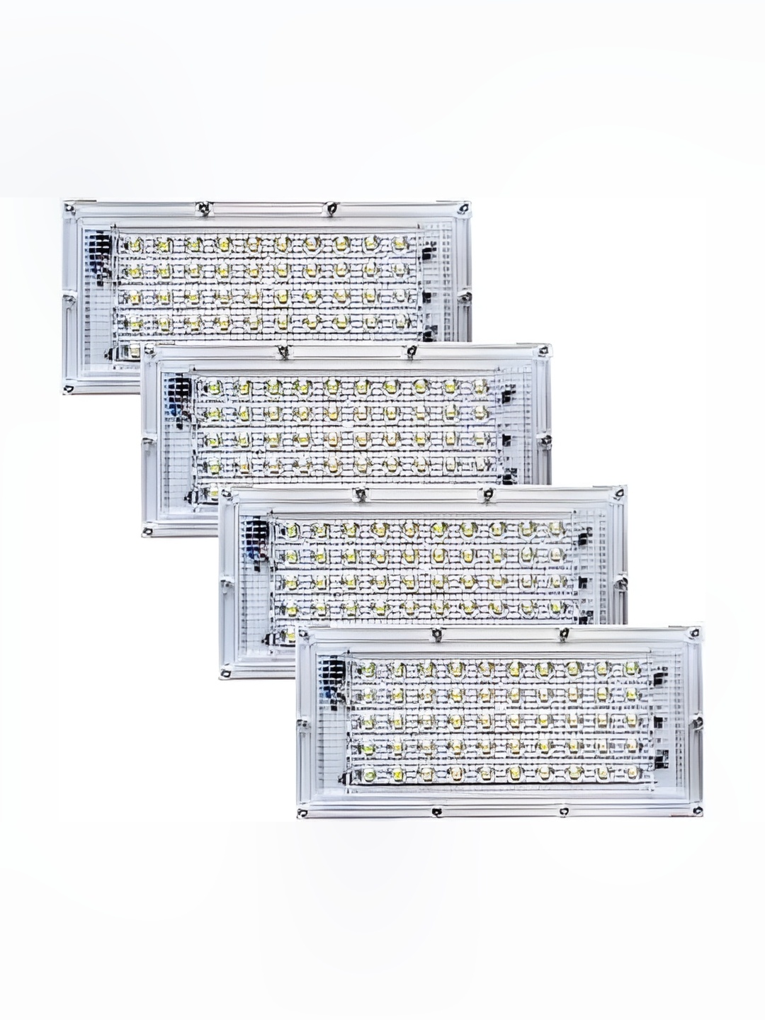 

SPARK WORLD White 4 Pieces Rectangular Shaped Metal Flood Lamps
