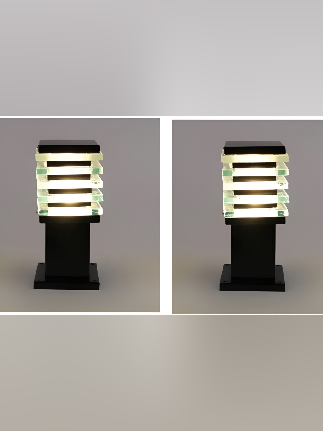 

SPARK WORLD Black 2 Pieces Metal Outdoor Lamps