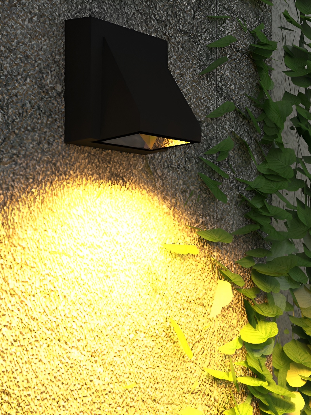 

SPARK WORLD Black & Yellow Square Shaped Outdoor Lamp