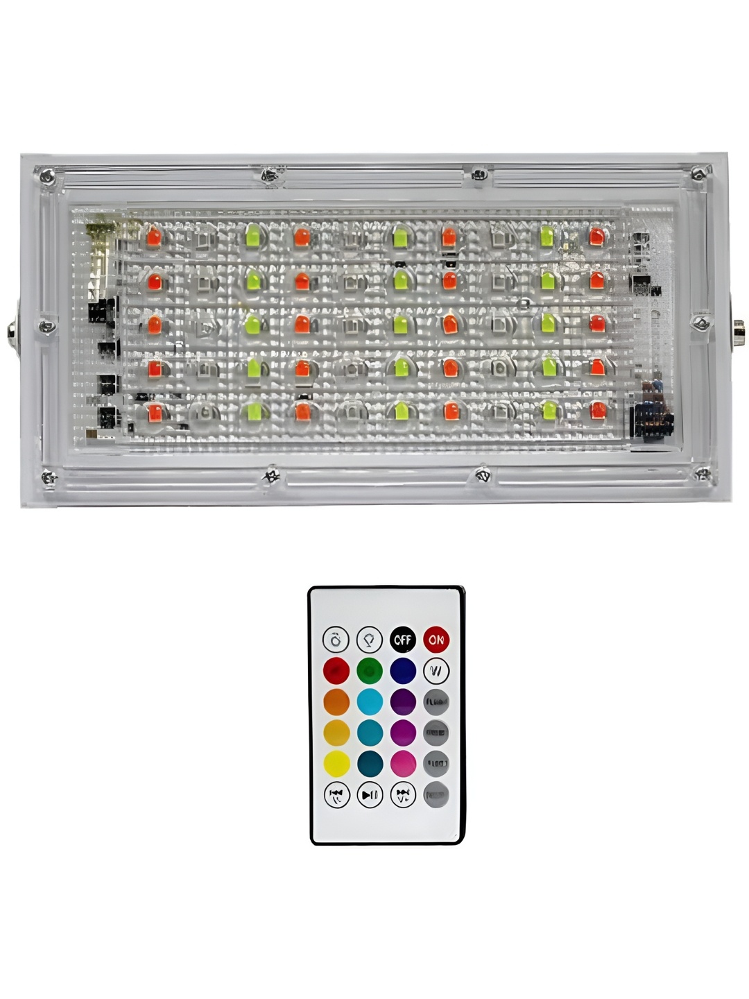 

SPARK WORLD White & Green LED Rectangle Outdoor Lamp With Remote Control