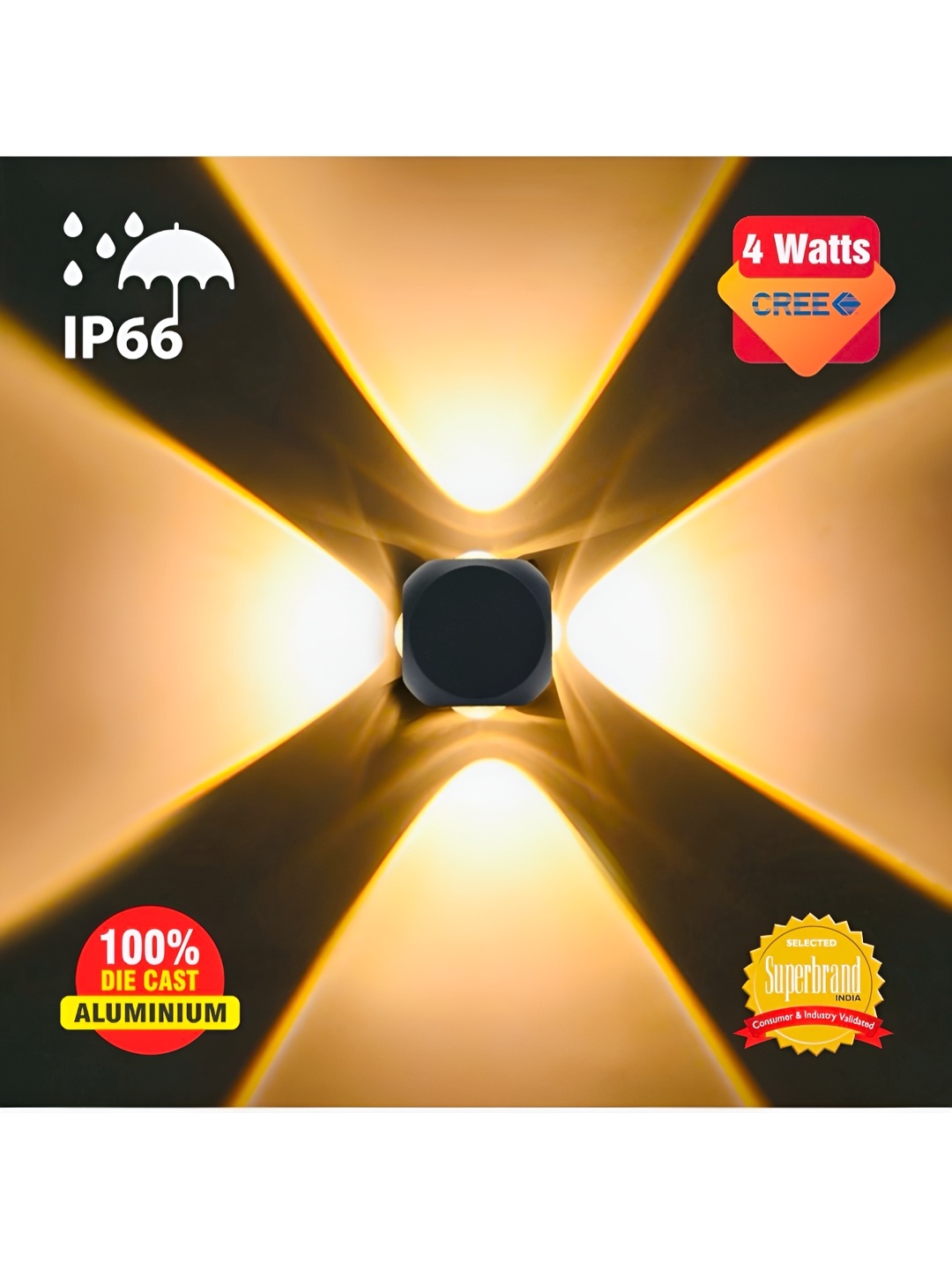 

SPARK WORLD Yellow Aluminium Square Outdoor Lamps