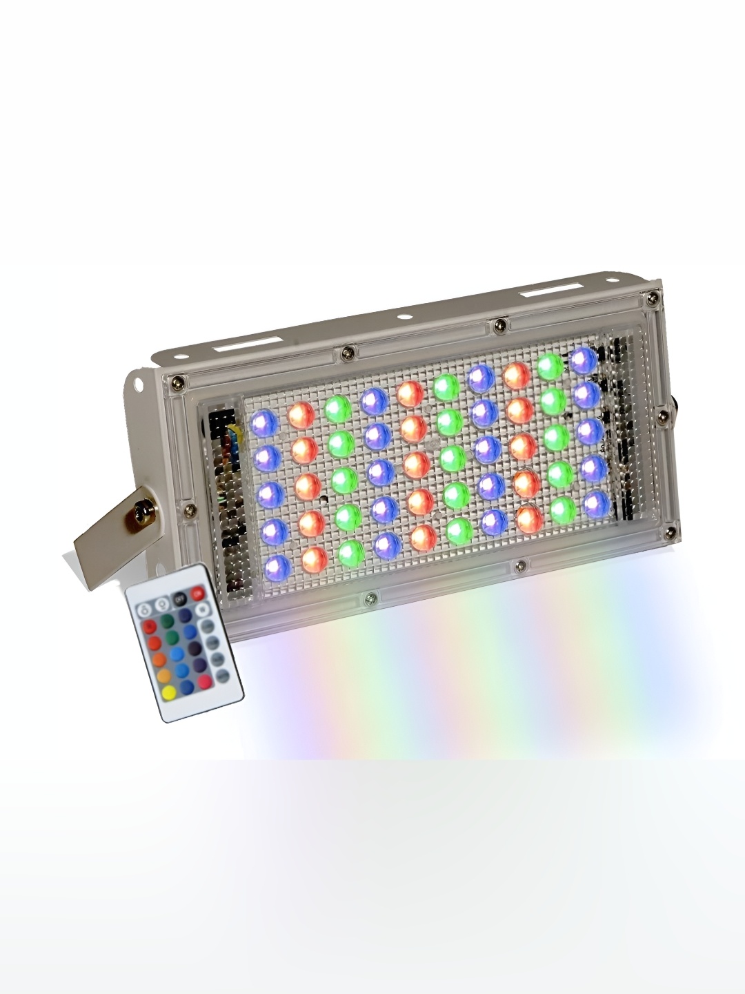

SPARK WORLD Blue & Green Metal LED Flood Outdoor Lamp Comes With Remote Control