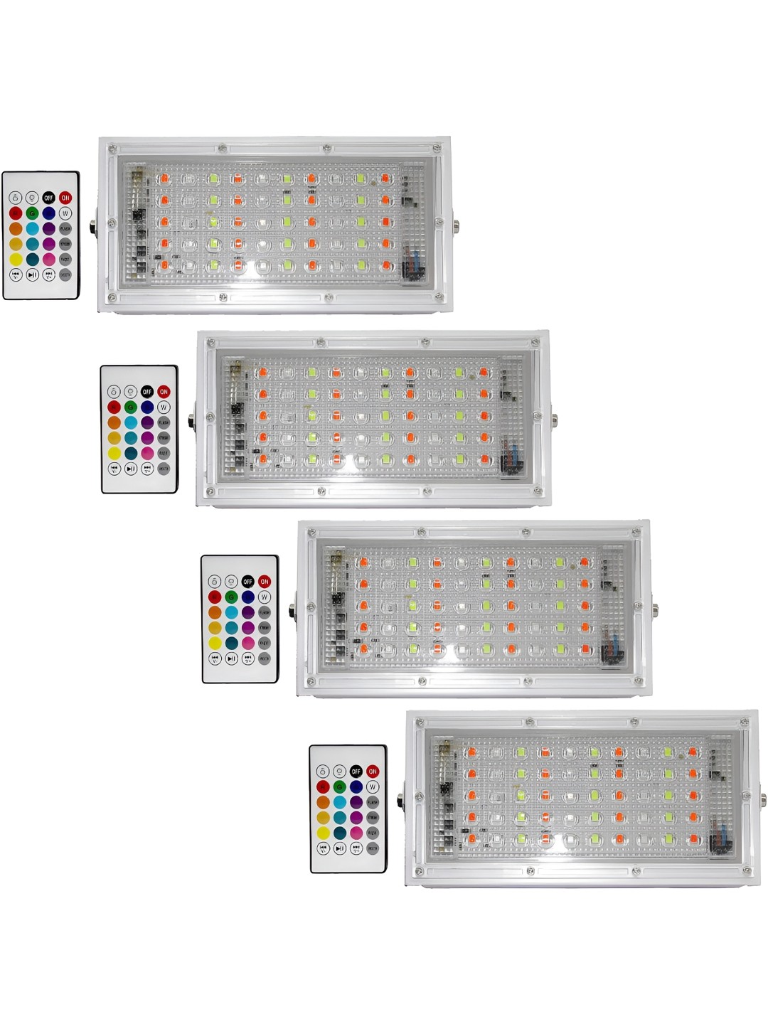 

SPARK WORLD White 4 Pieces Rectangle Aluminium Outdoor Lamps