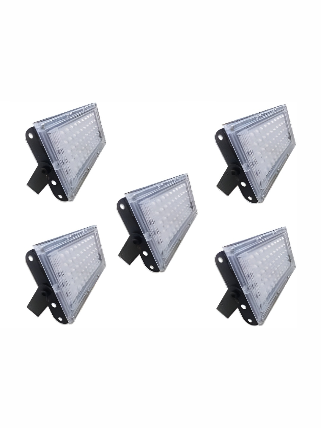 SPARK WORLD White & Black 5 Pieces LED Flood Outdoor Lamps