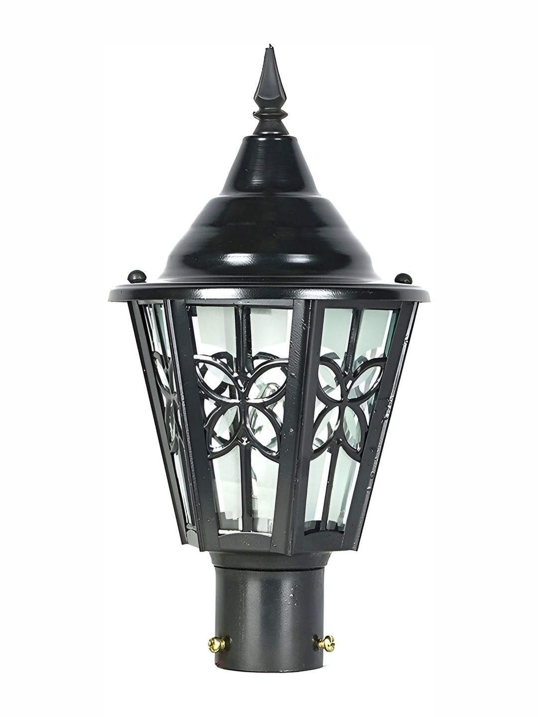

SPARK WORLD Black & Transparent Textured Metal Abstract Shaped Outdoor Lamp