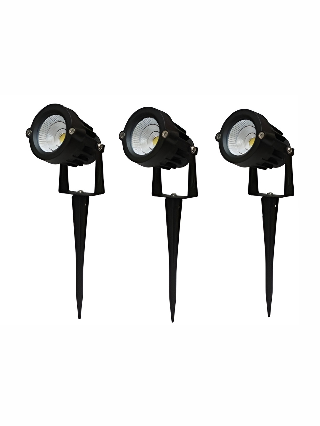 

SPARK WORLD Black 3 Pieces Black Acrylic Garden Lamps