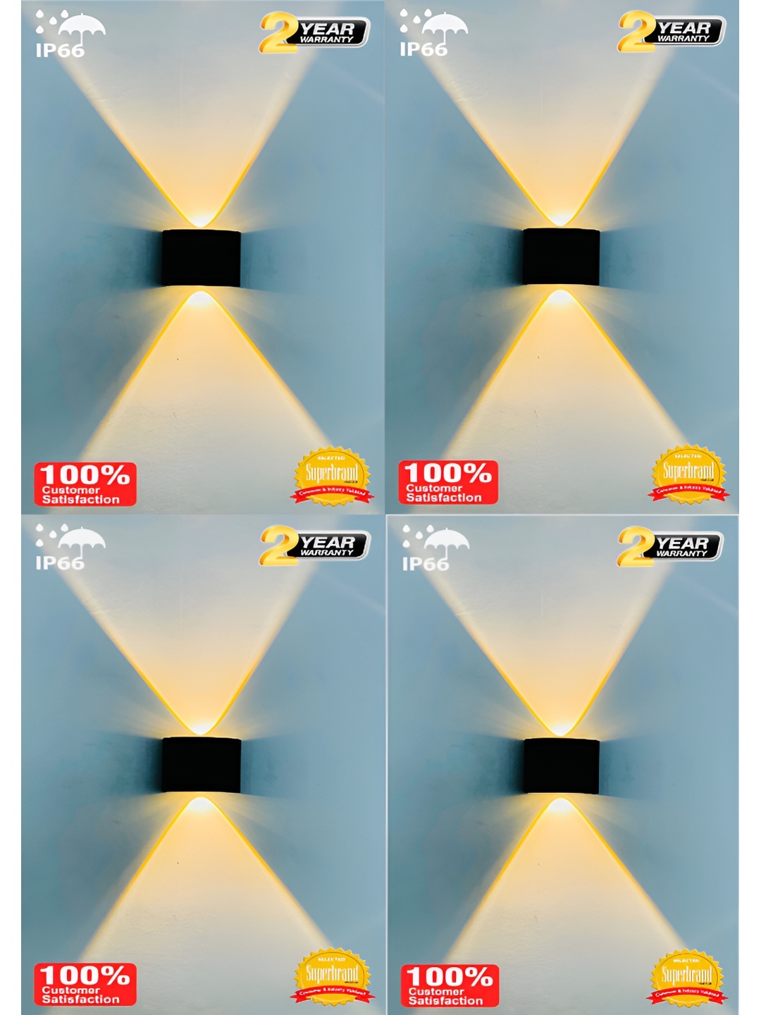 

SPARK WORLD Black & Yellow 4 Pieces Square Outdoor Lamp