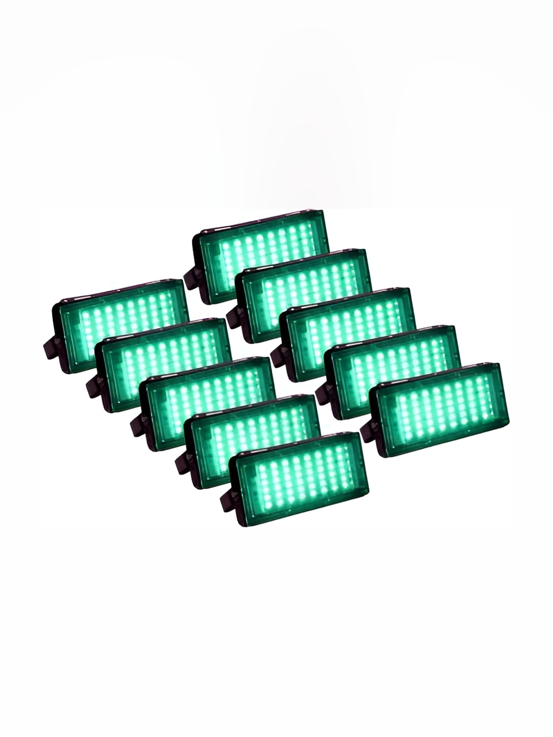 

SPARK WORLD White & Green 10 Pieces Rectangle Shaped Aluminium Outdoor Lamps