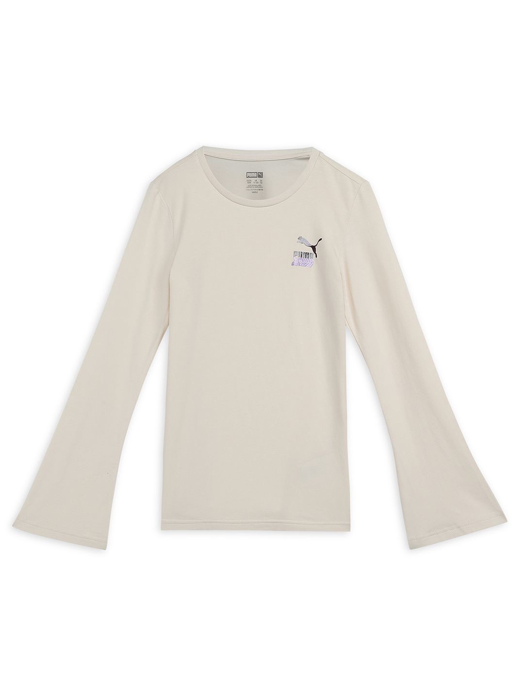 

Puma Girls Slim-Fit Cotton Long Sleeve T-Shirts, White