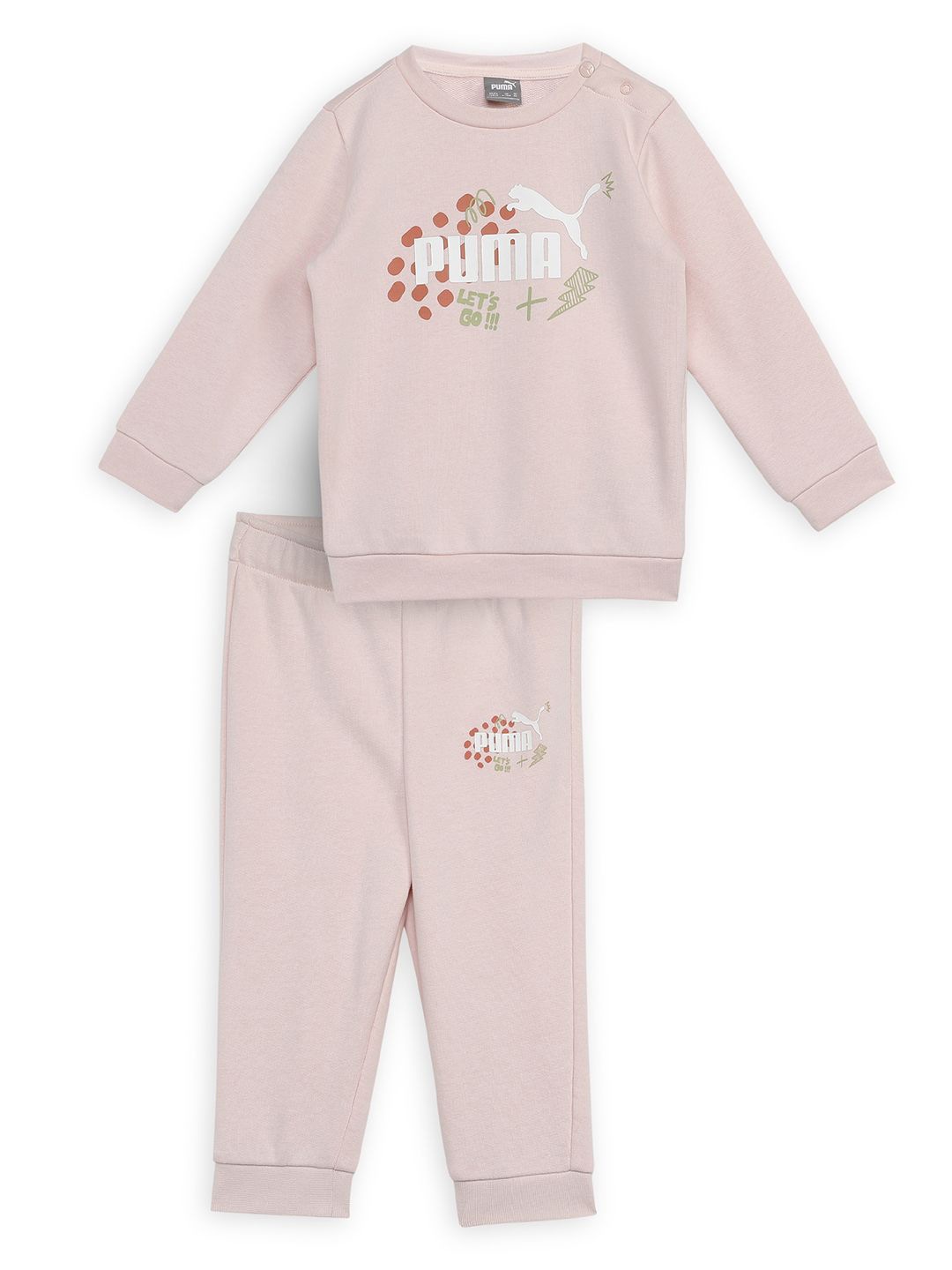 

Puma Kids Printed Round Neck Long Sleeves Sweatshirt With Joggers, Pink