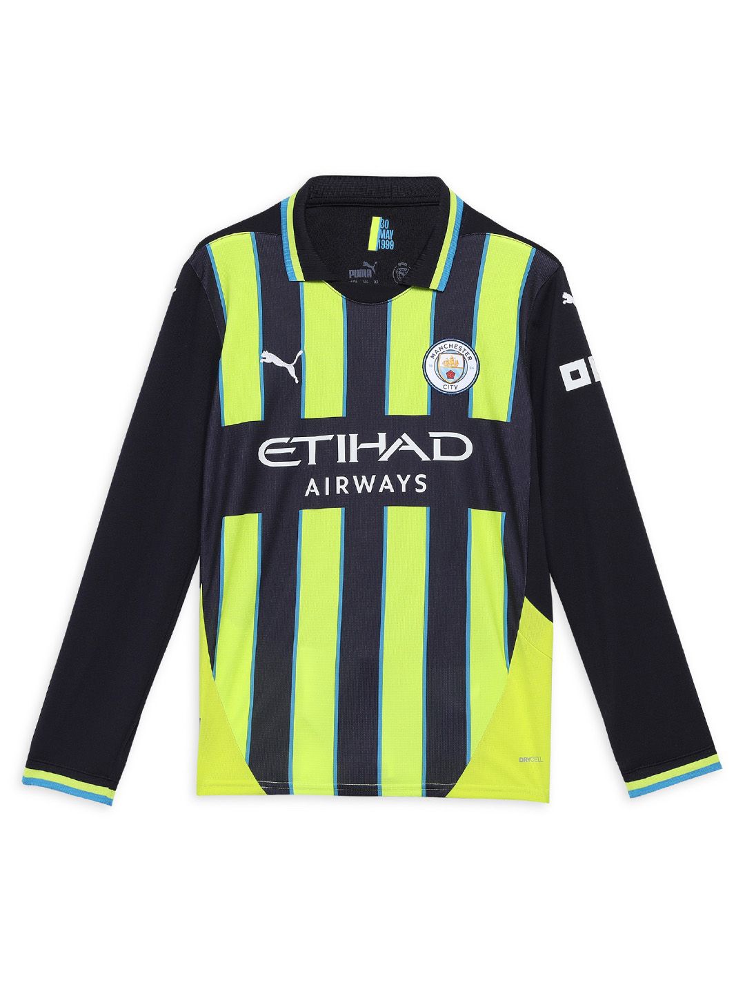 

Puma Manchester City 24/25 Away Kids Striped T-Shirt, Black