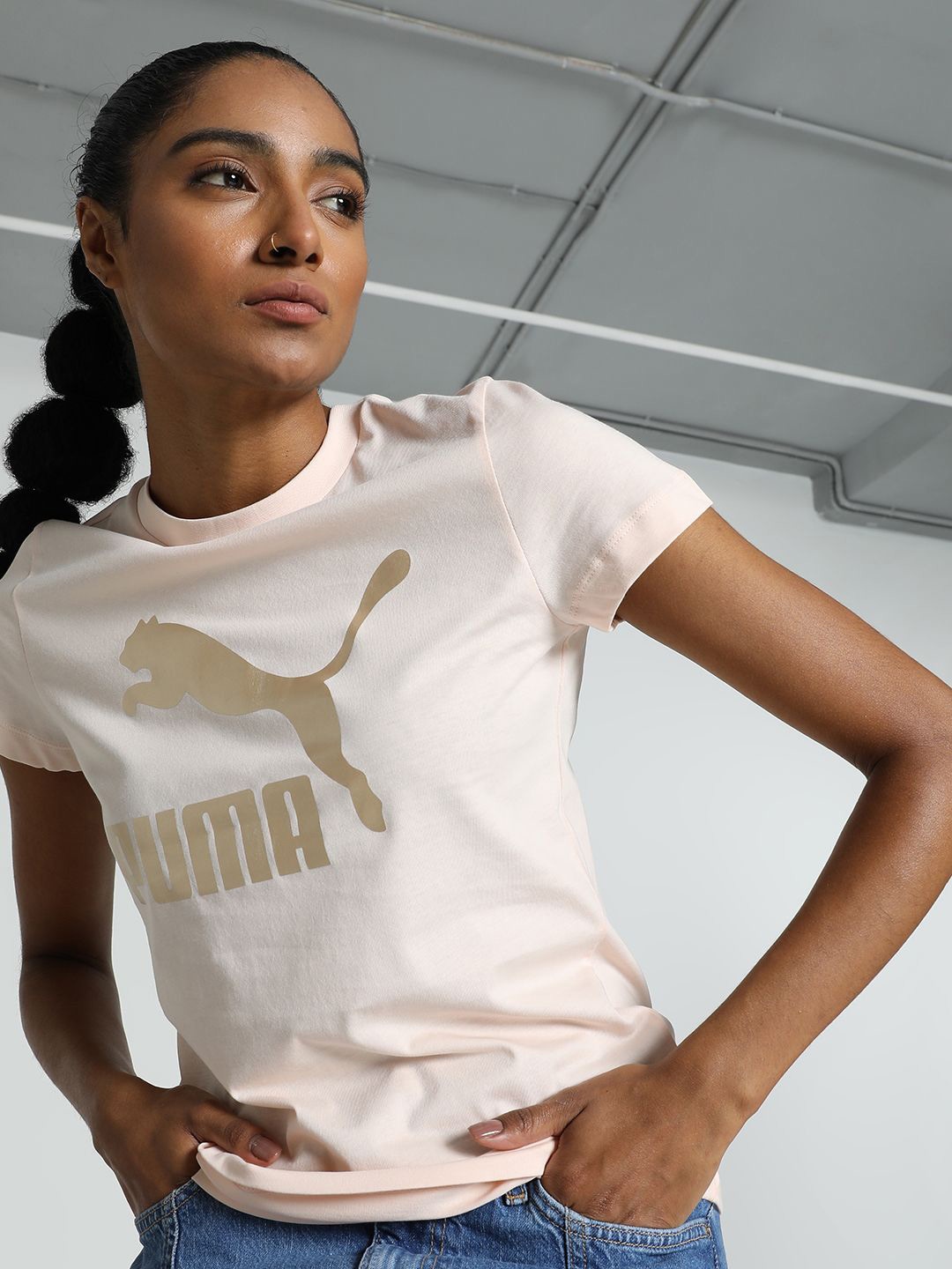 

Puma Classics Women's Shiny Logo Tee, Pink