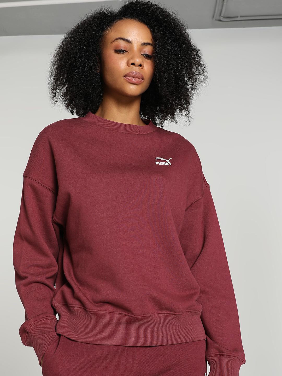 

Puma Classics Oversized Crew Sweatshirt, Red