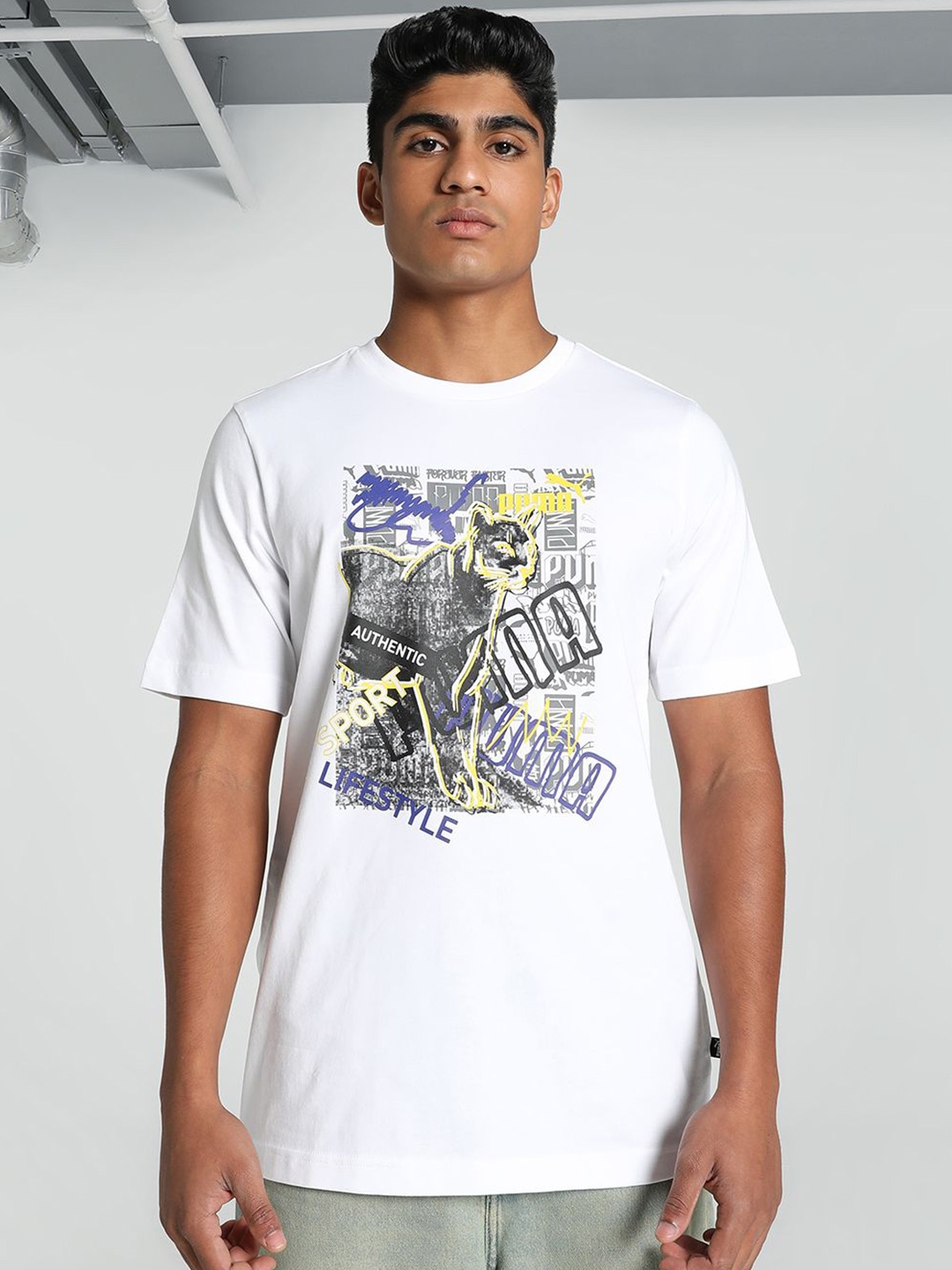 

Puma Men GRAPHICS Photoprint Tee Round Neck Tshirts, White