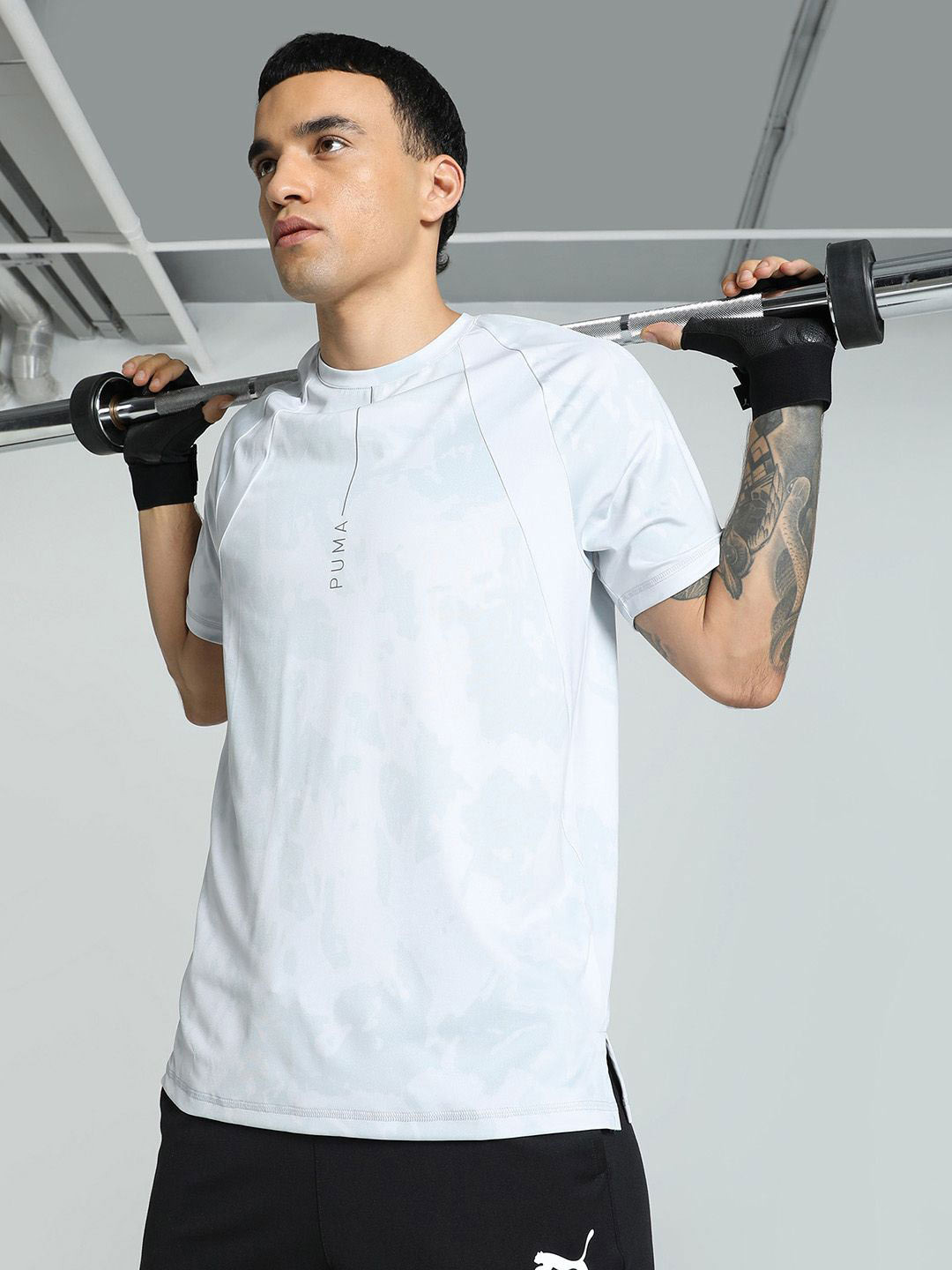 

Puma Yogini Lite Printed Training T-Shirt, Grey