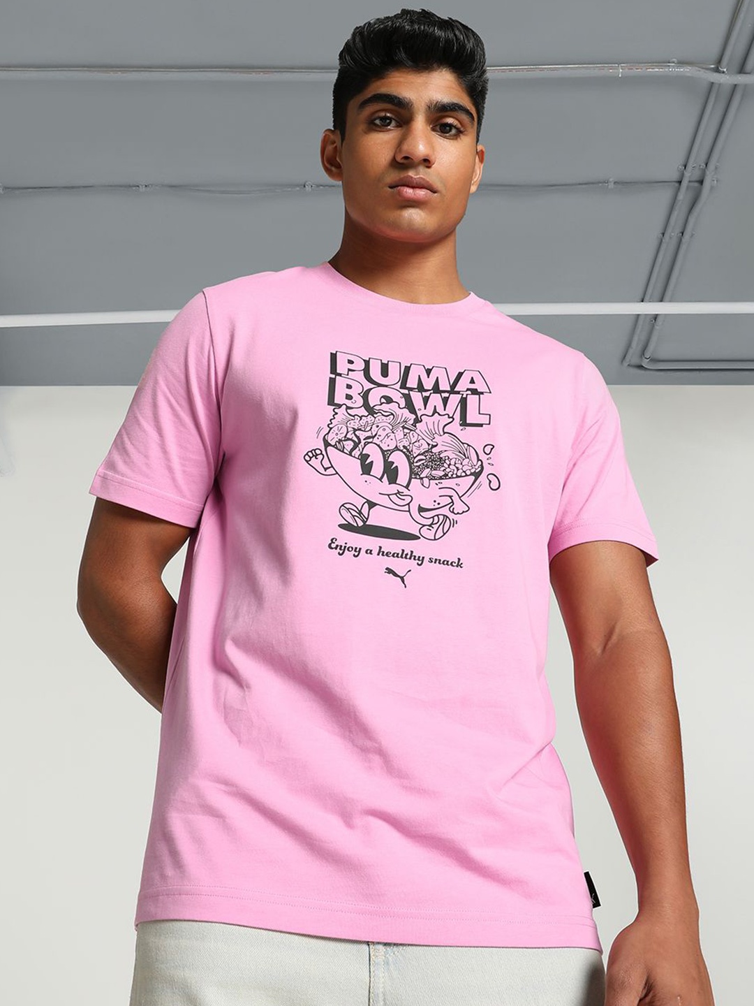 

Puma Bowl Graphic Printed Cotton T-Shirt, Pink