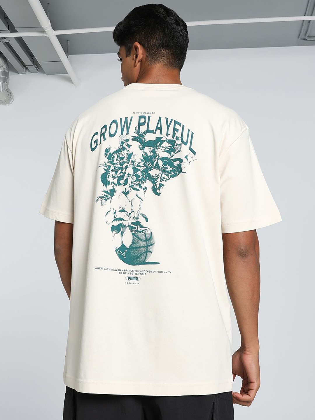 

Puma Men Graphics Grow Playful Relaxed Fit Tshirts, White