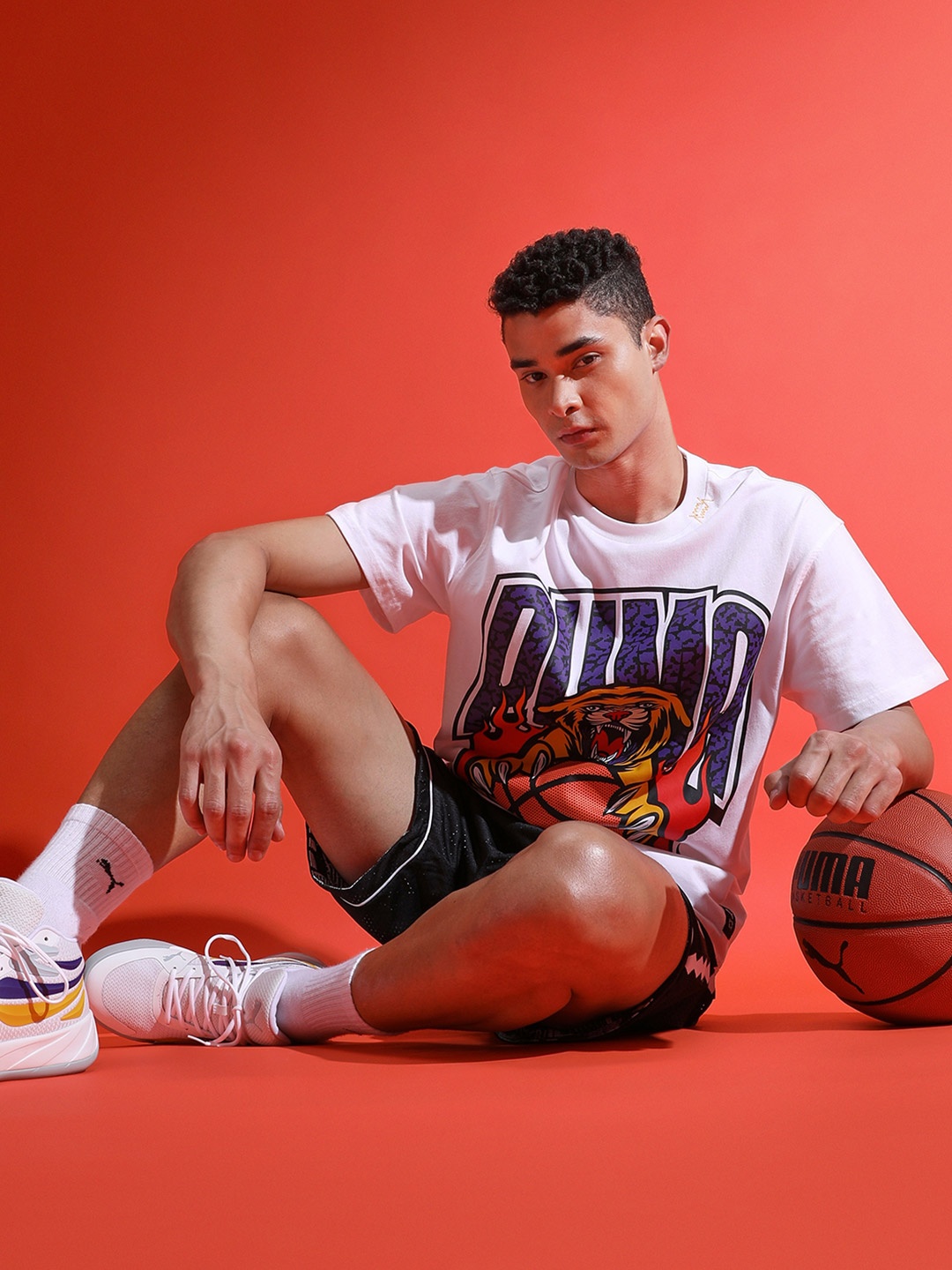 Puma Crowd Craze Tee 3 Oversized Fit Basketball Tee, White