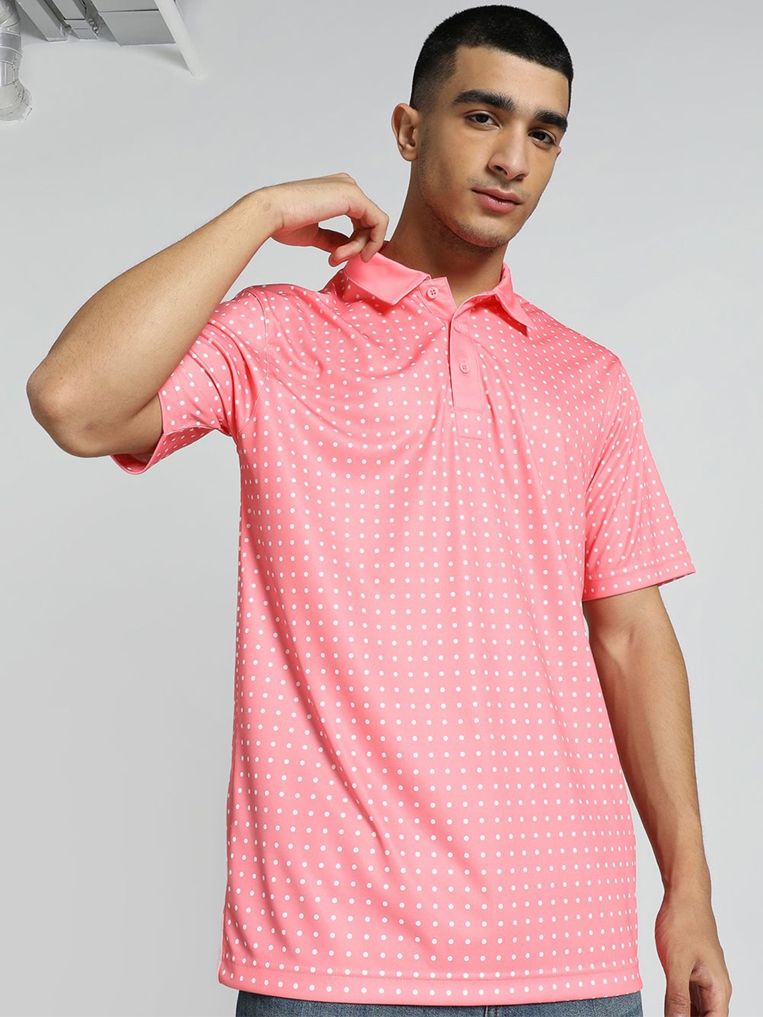 

Puma Printed Premium Polo Relaxed Fit Tshirts, Pink