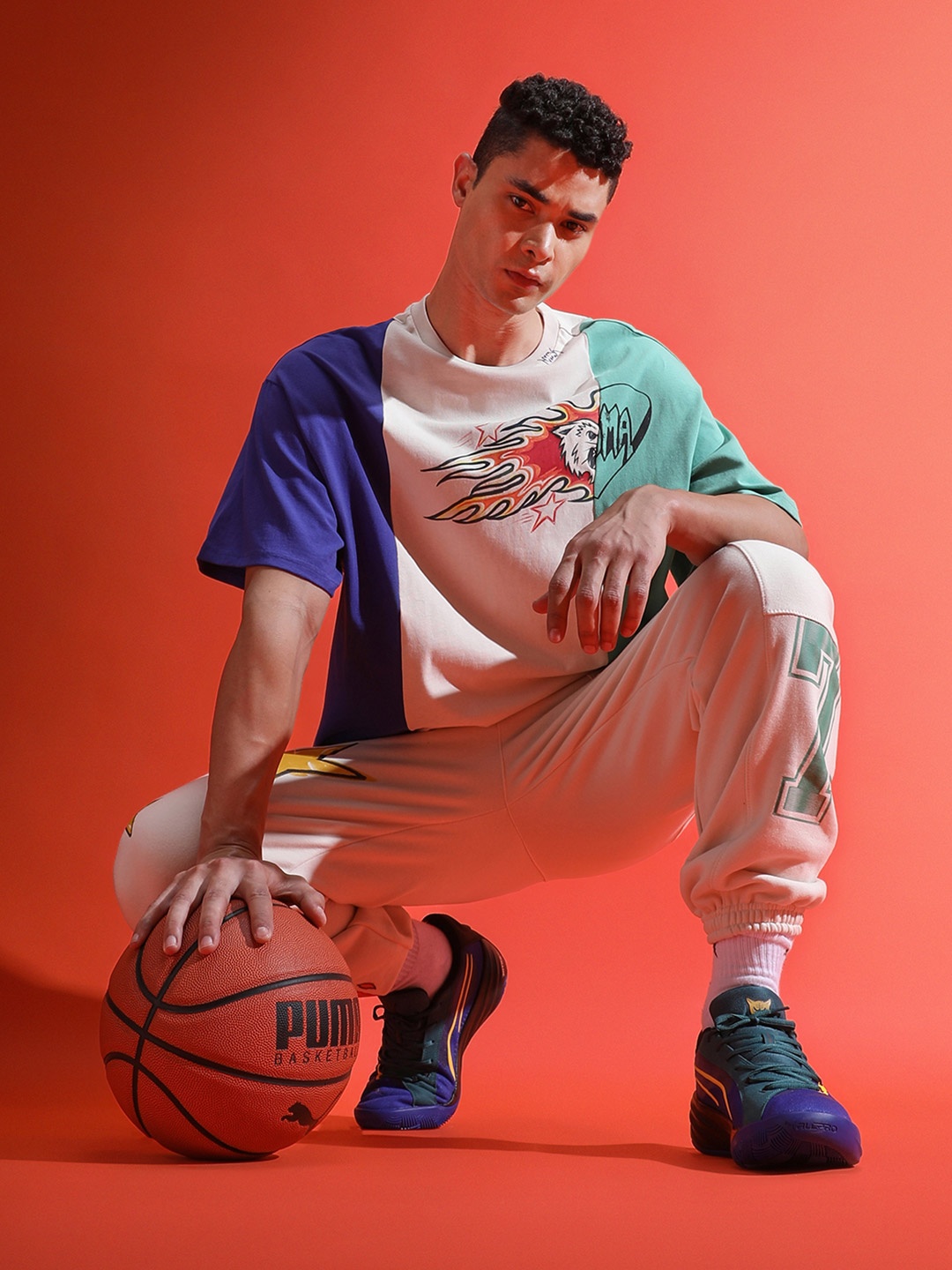 

Puma Unisex Getting Crafty Basketball Oversized Fit Tee Tshirts, White