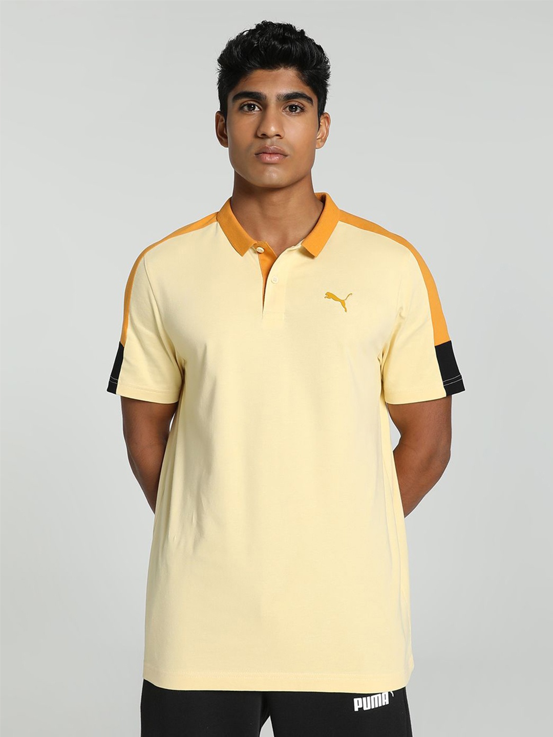

Puma Colourblocked Polo Collar Tshirts, Beige