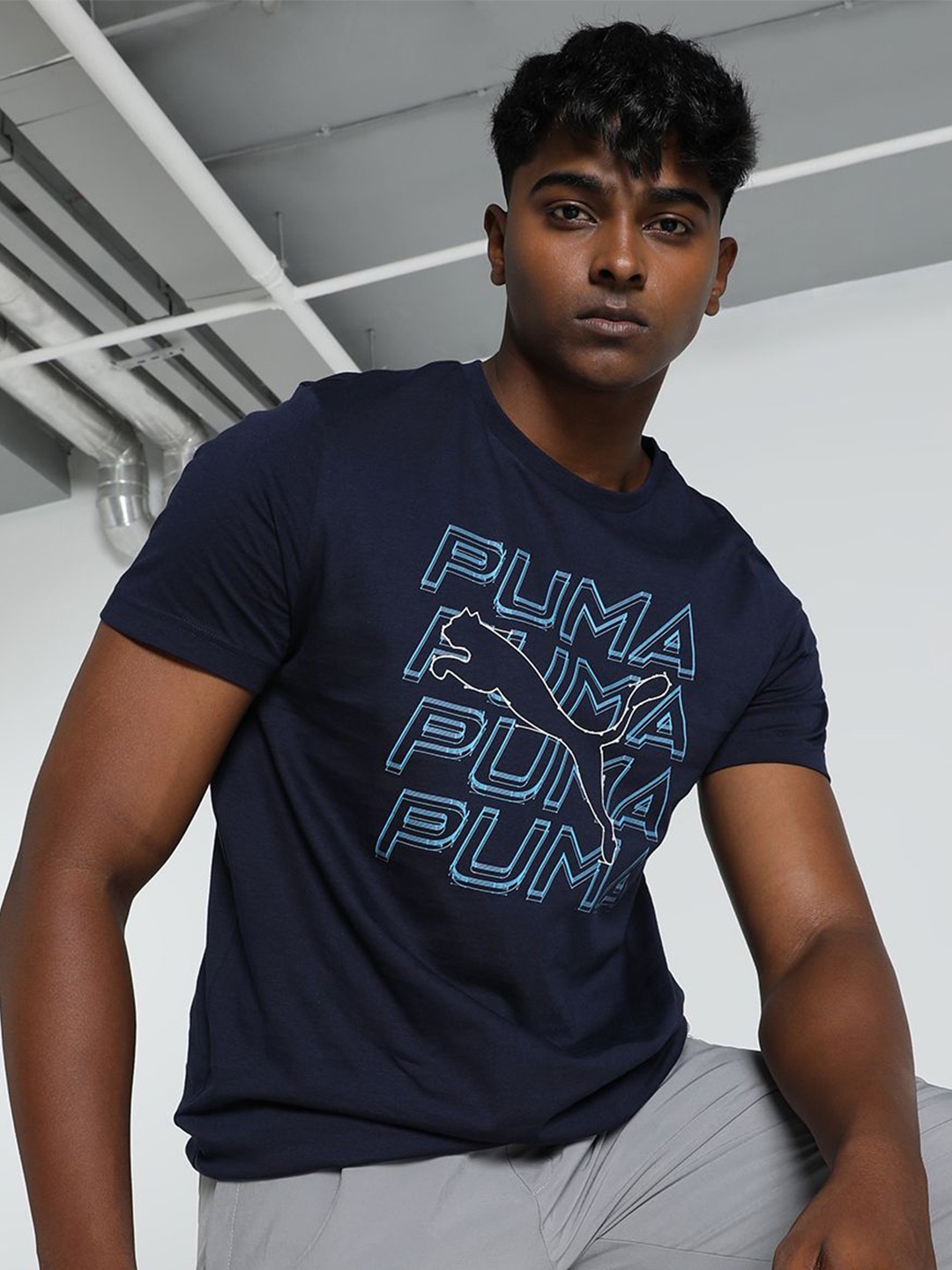 

Puma Men Cat Graphic Slim Fit T-shirt, Blue
