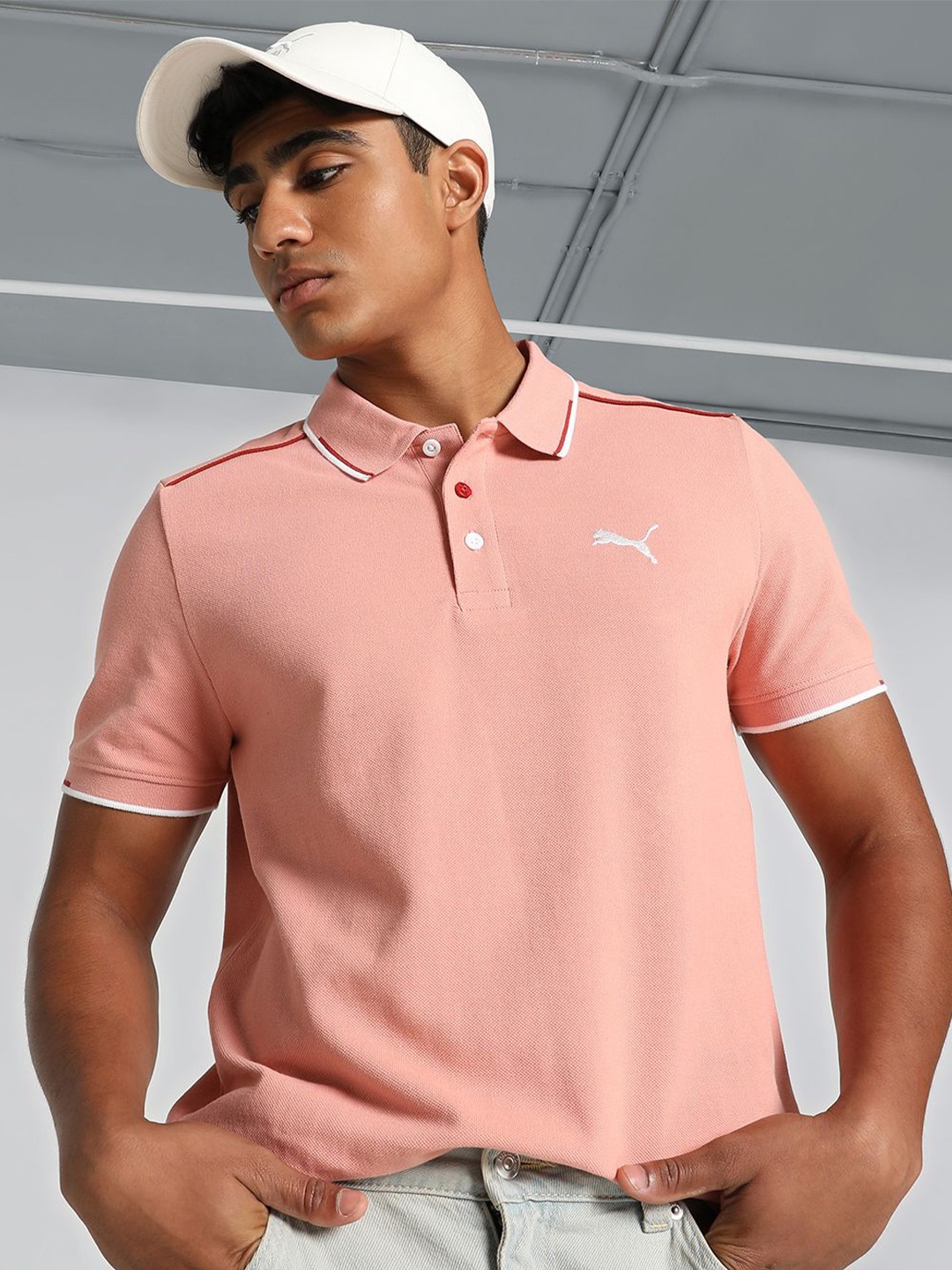 

Puma Contrast Tipping Slim Fit Polo T-Shirts, Pink